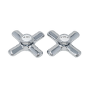 Strom Living P0217 Crosspoint Handles with Porcelain Button Chrome Temperature Handle Pair - Faucet Parts