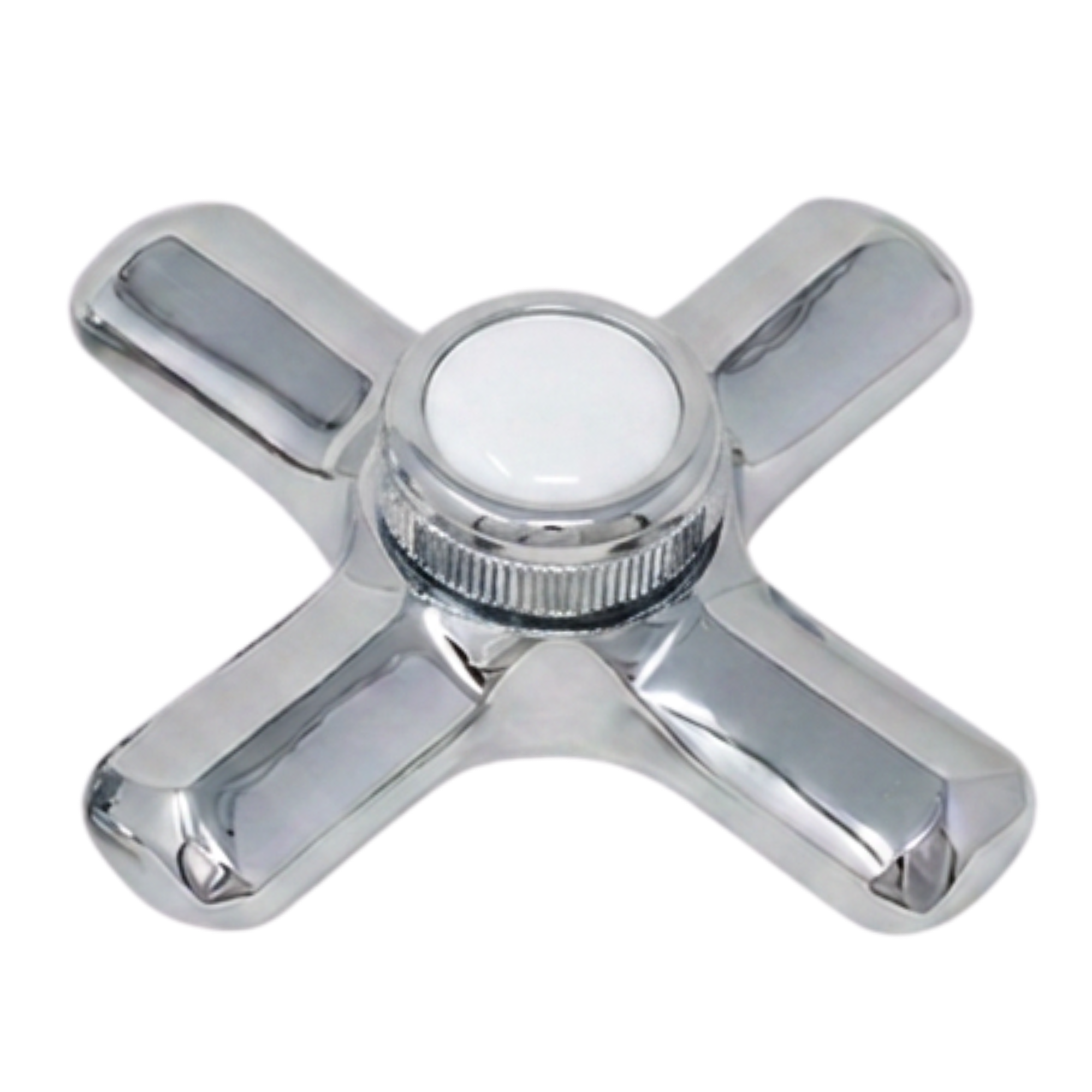 Strom Living P0217 Crosspoint Handles with Porcelain Button Chrome Diverter Handle - Faucet Parts