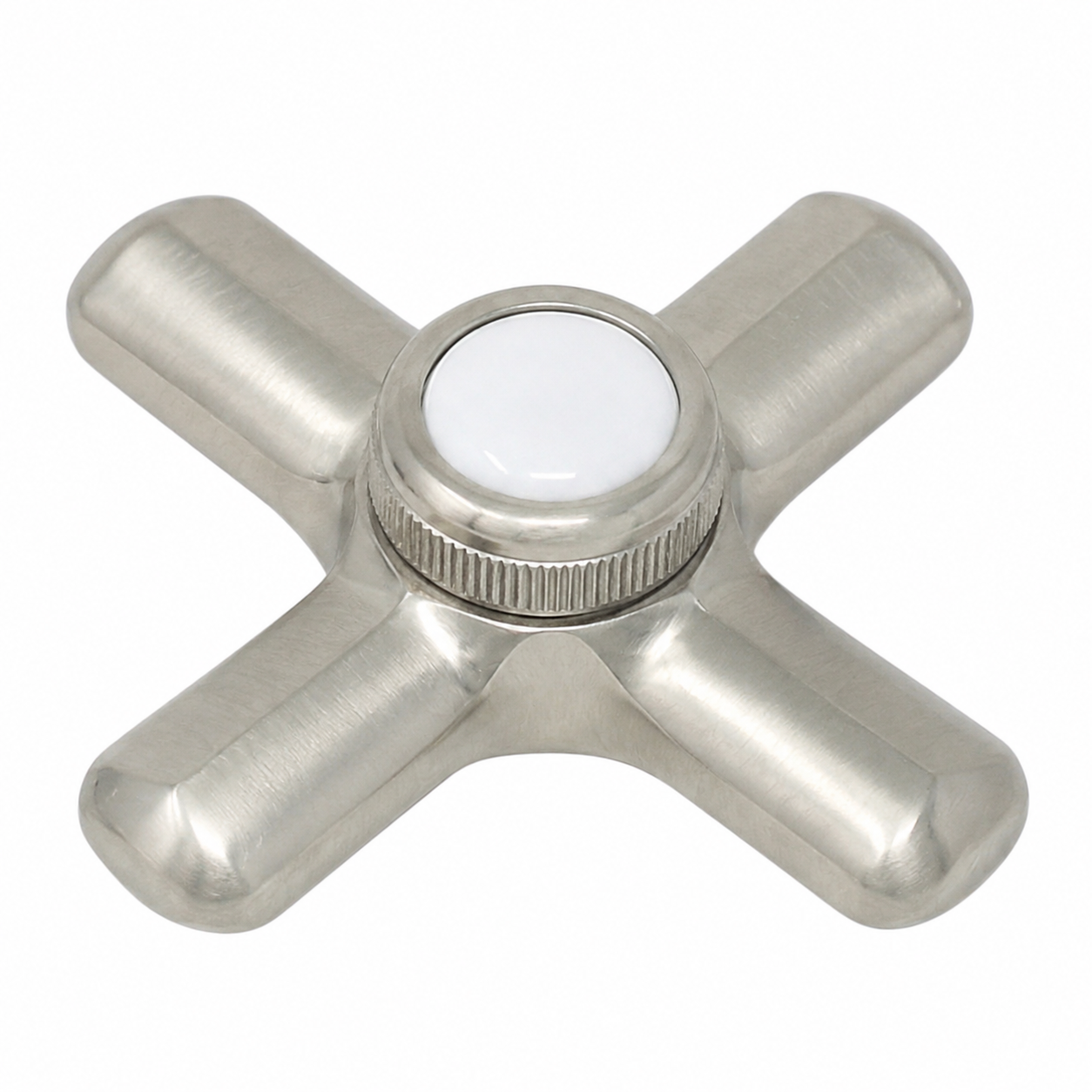 Strom Living P0217 Crosspoint Handles with Porcelain Button Matte Nickel Diverter Handle - Faucet Parts