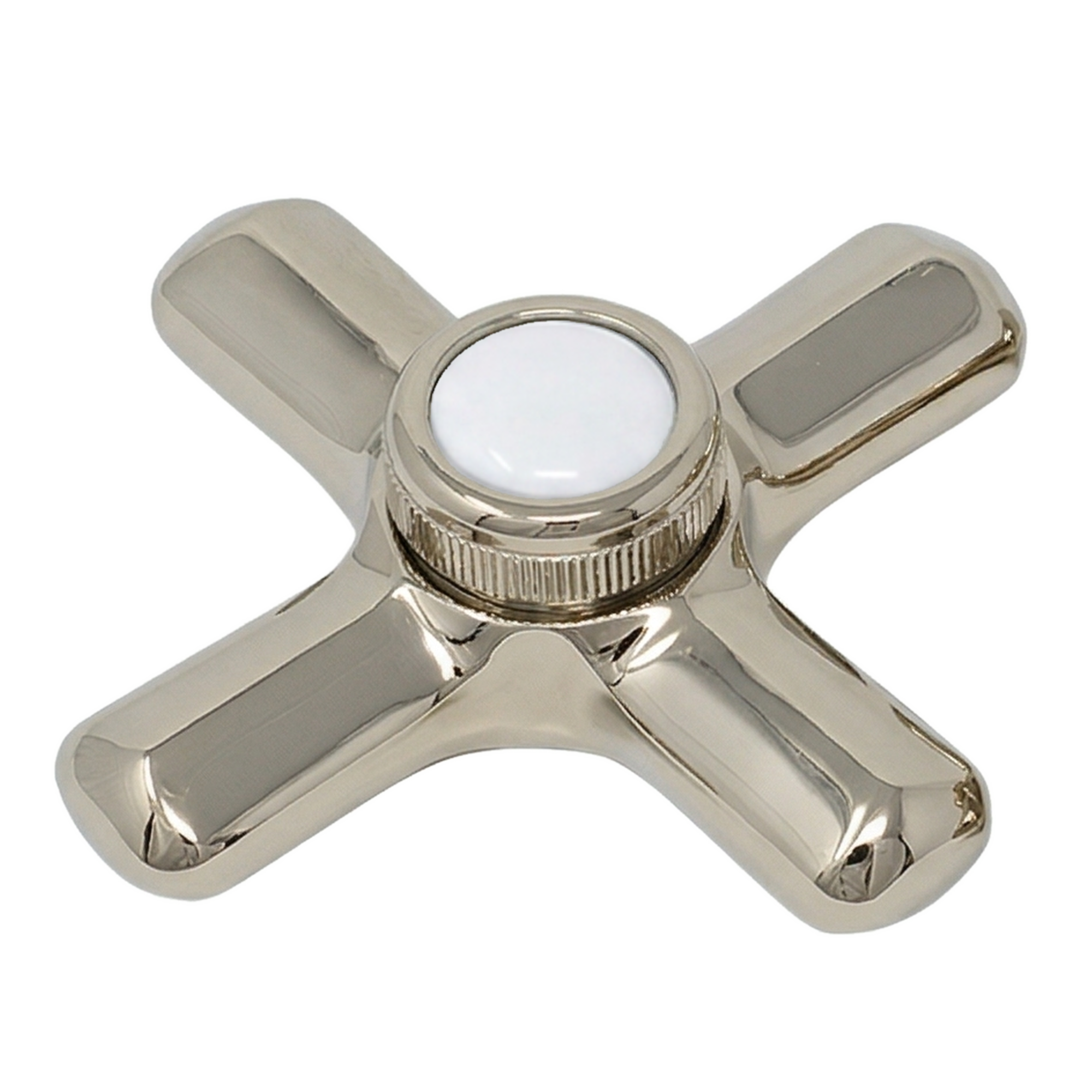 Strom Living P0217 Crosspoint Handles with Porcelain Button Polished Nickel Diverter Handle - Faucet Parts