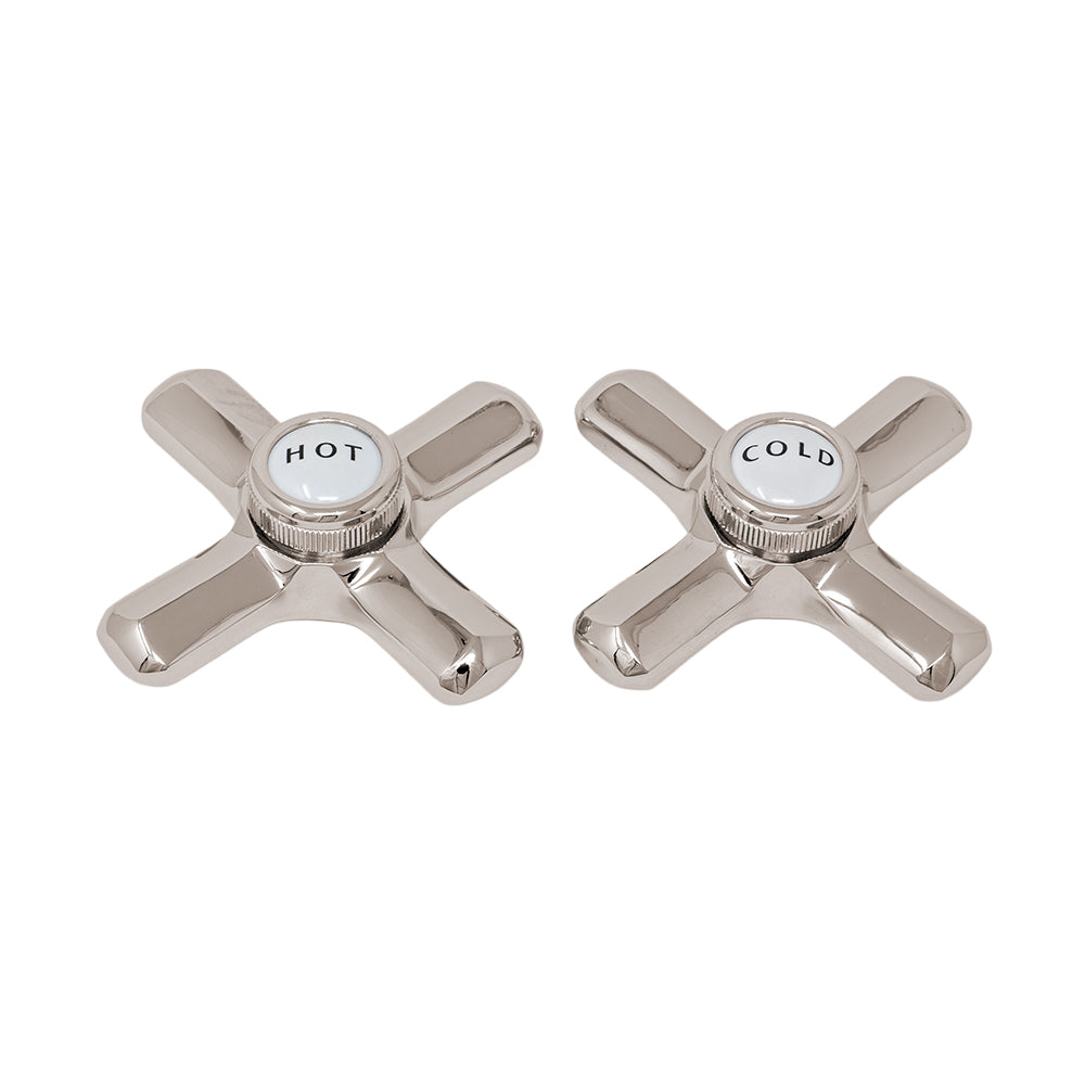 Strom Living P0217 Crosspoint Handles with Porcelain Button - Faucet Parts