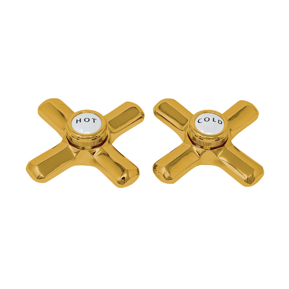 Strom Living P0217 Crosspoint Handles with Porcelain Button - Faucet Parts