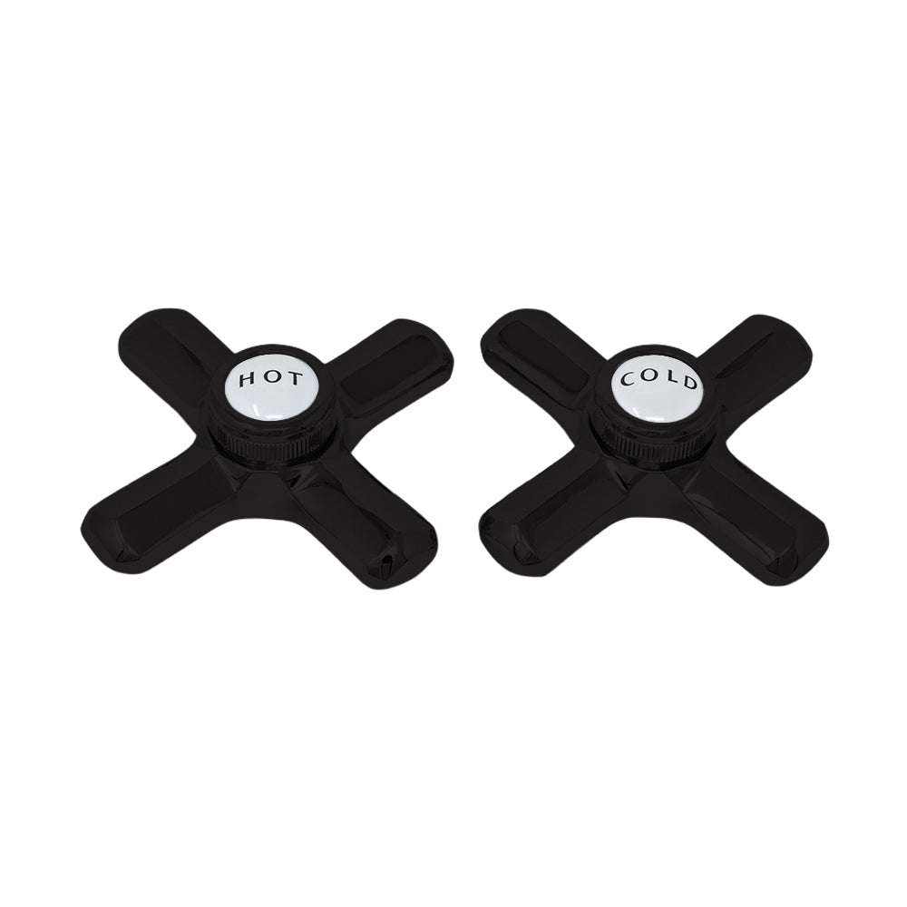 Strom Living P0217 Crosspoint Handles with Porcelain Button - Faucet Parts