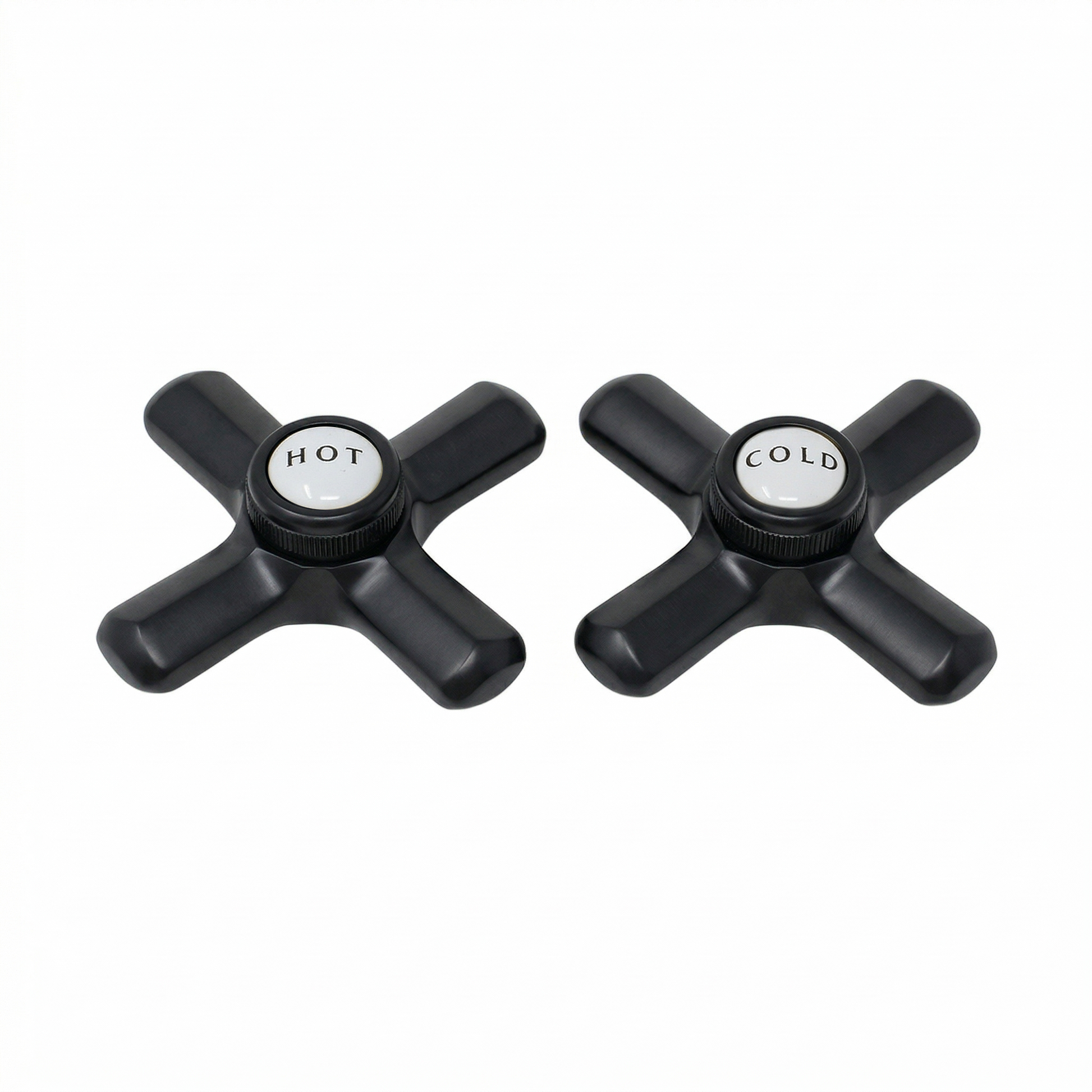 Strom Living P0217 Crosspoint Handles with Porcelain Button Oil Rubbed Bronze - Faucet Parts