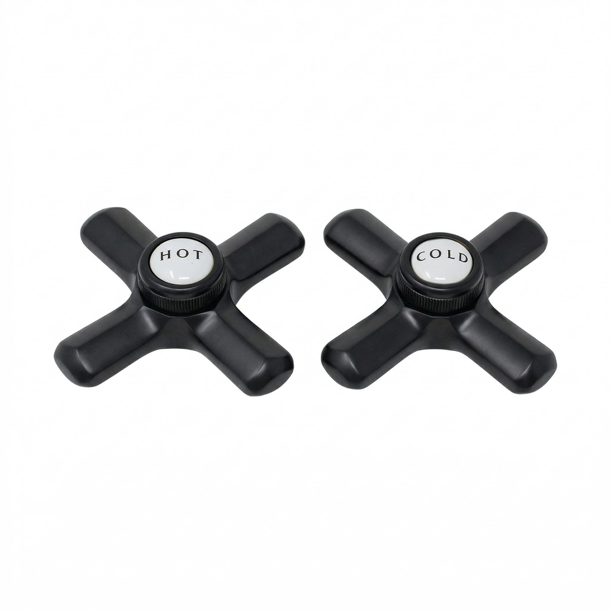 Strom Living P0217 Crosspoint Handles with Porcelain Button Oil Rubbed Bronze - Faucet Parts
