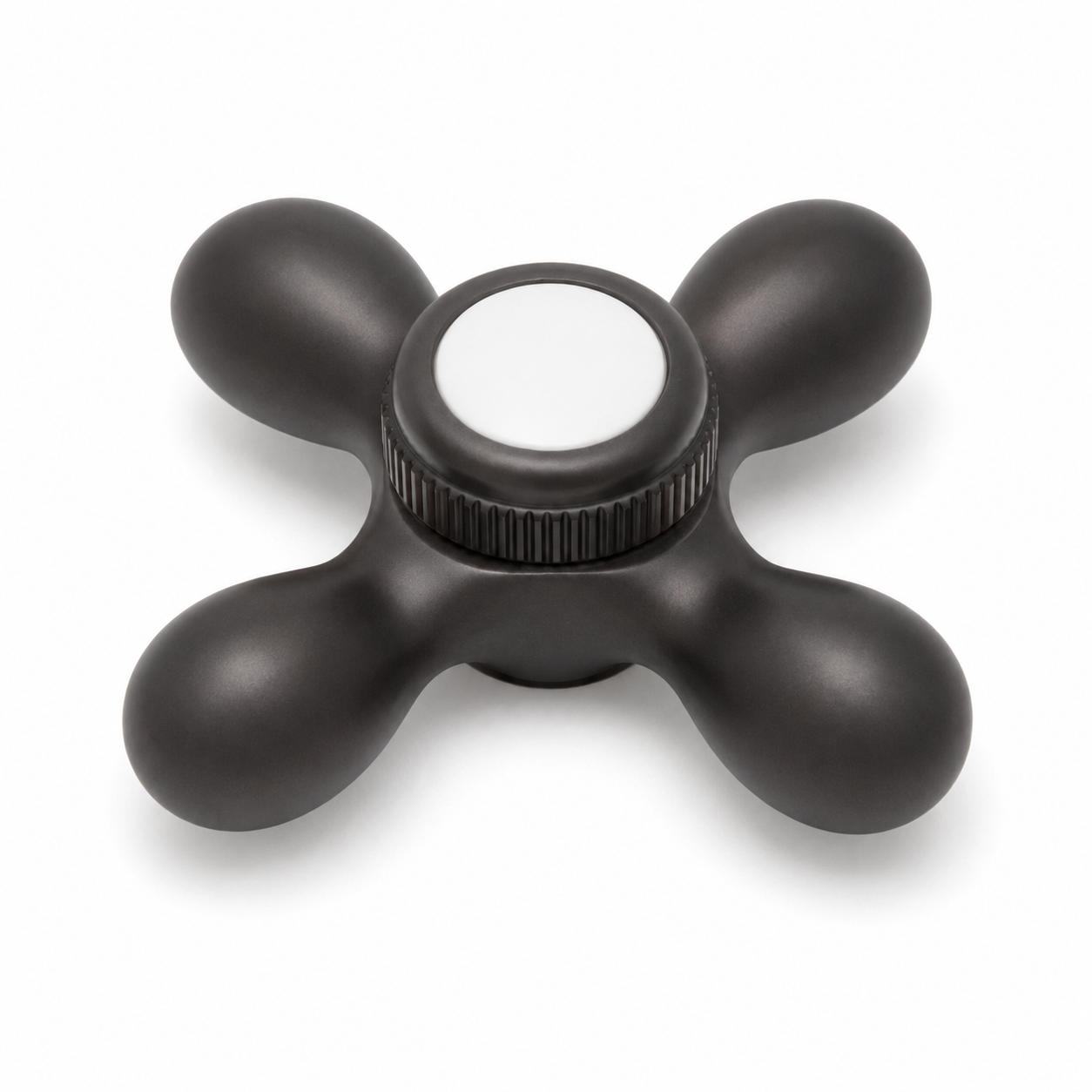 Strom Living P0219 Cross Point Diverter Handle with Porcelain Buttons Satin Black - Faucet Parts