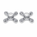 Strom Living P0219 Cross Point Handle Pair with Brass and Porcelain Buttons Chrome - Faucet Parts