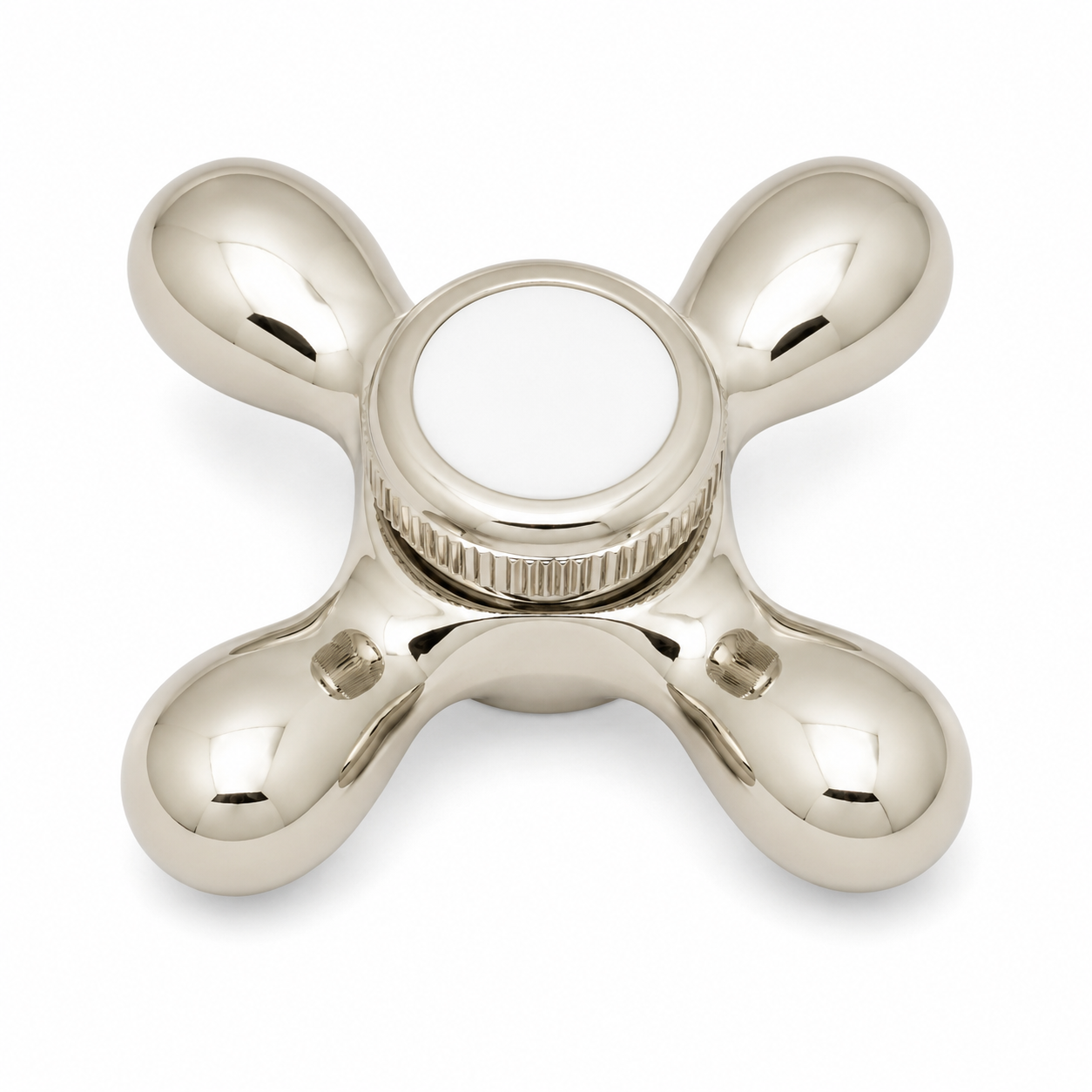 Strom Living P0219 Cross Point Diverter Handle with Porcelain Buttons Polished Nickel - Faucet Parts