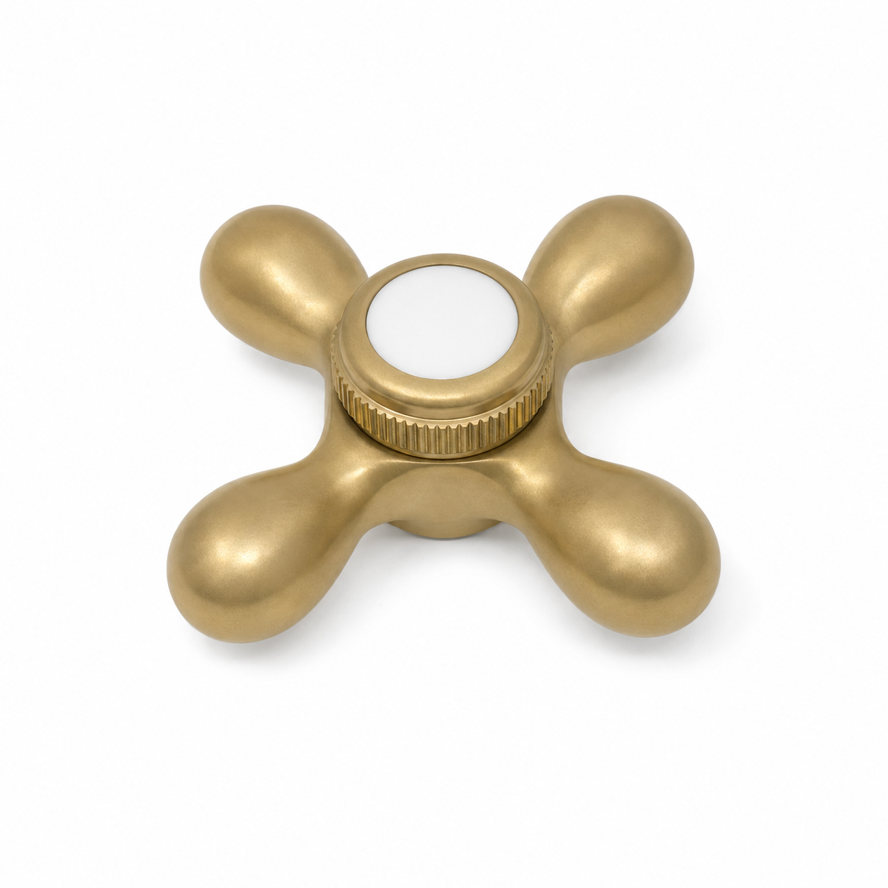 Strom Living P0219 Cross Point Diverter Handle with Porcelain Buttons Raw Brass - Faucet Parts