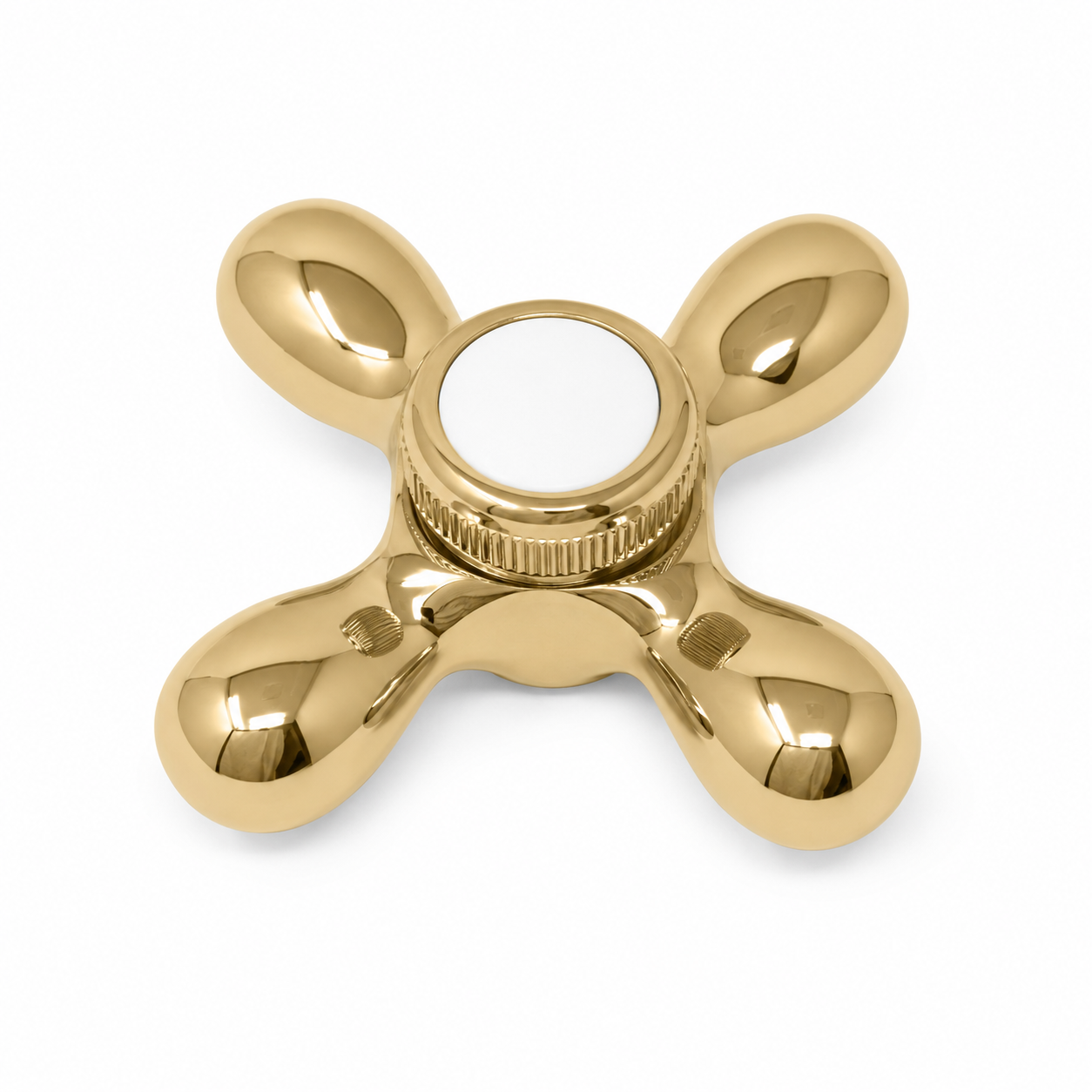 Strom Living P0219 Cross Point Diverter Handle with Porcelain Buttons Supercoat Brass - Faucet Parts