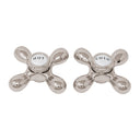Strom Living P0219 Cross Point Handle Pair with Brass and Porcelain Buttons Polished Nickel - Faucet Parts