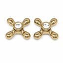 Strom Living P0219 Cross Point Handle Pair with Brass and Porcelain Buttons Supercoat Brass - Faucet Parts