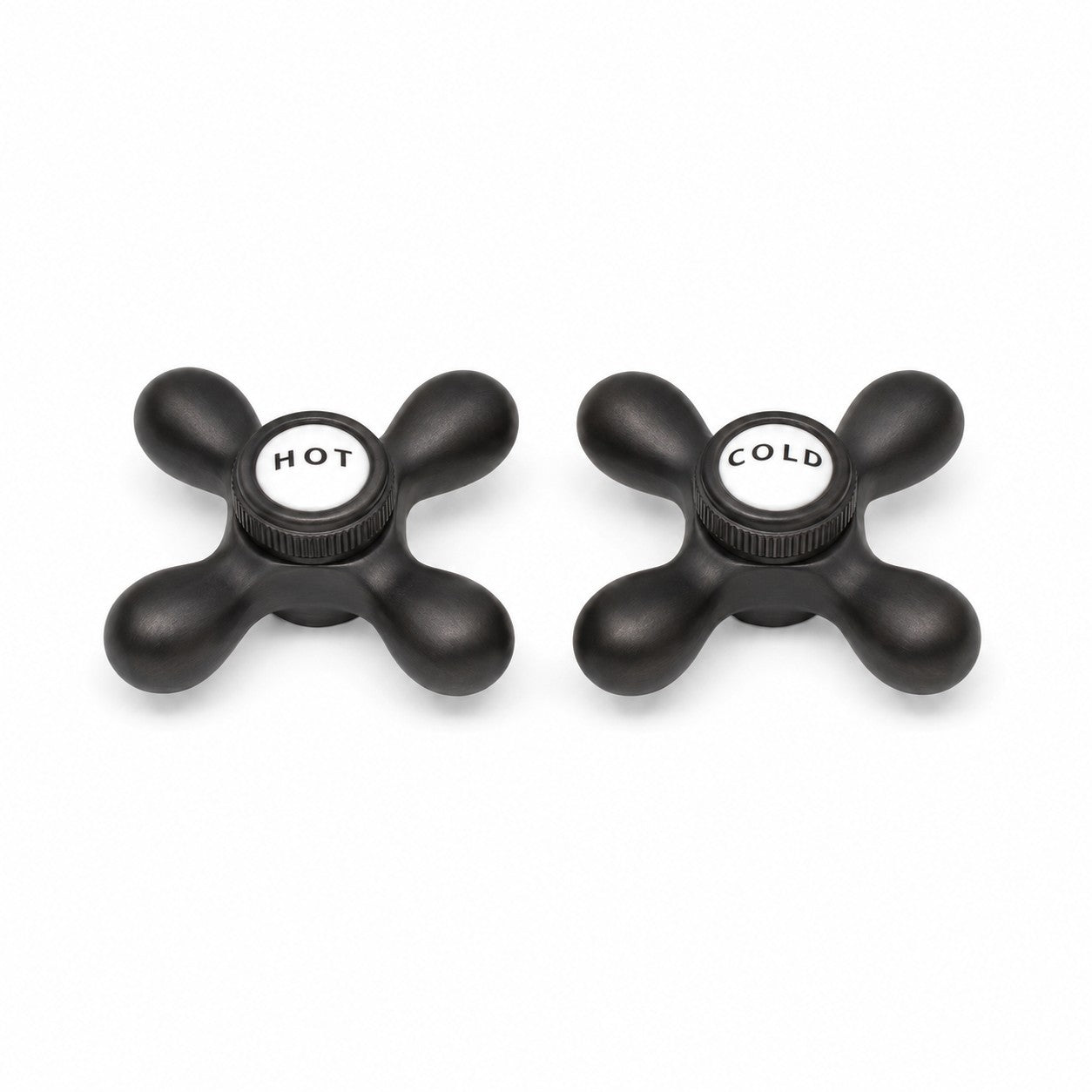 Strom Living P0219 Cross Point Handle Pair with Brass and Porcelain Buttons Oil Rubbed Bronze - Faucet Parts