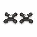 Strom Living P0219 Cross Point Handle Pair with Brass and Porcelain Buttons Oil Rubbed Bronze - Faucet Parts
