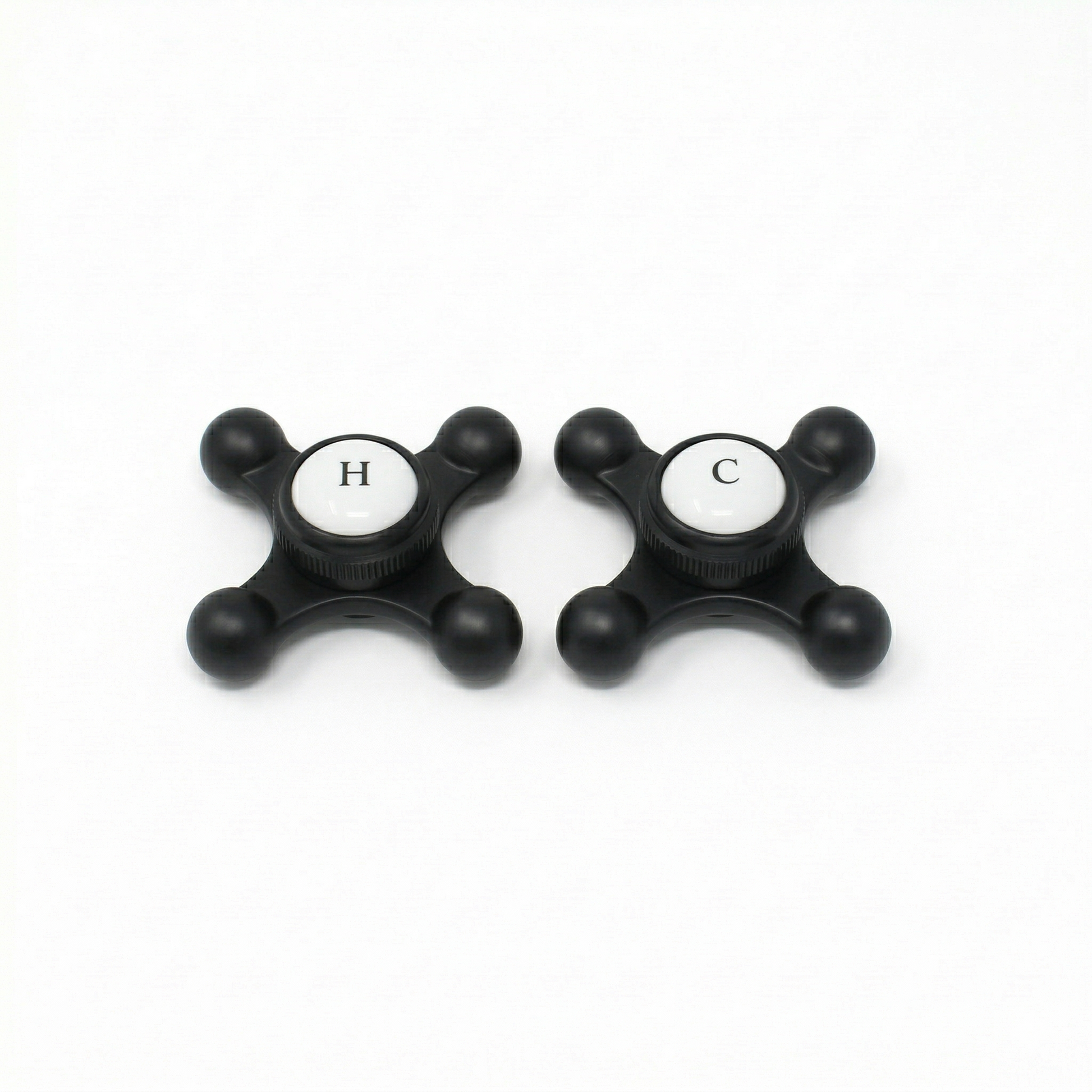 Strom Living P0220 Cross Point Temperature Handles with Button Oil Rubbed Bronze - Faucet Parts