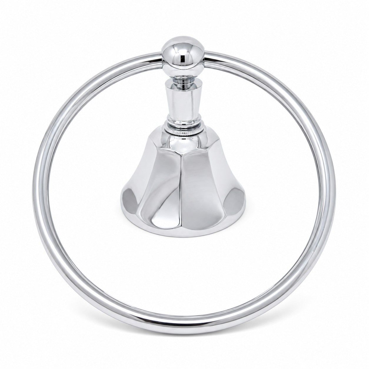 Mississippi Vintage Style Deco Towel Holder Ring, Solid Brass, Escutcheon and Mounting Hardware P0302 | Strom Living Chrome - Bathroom Accessories