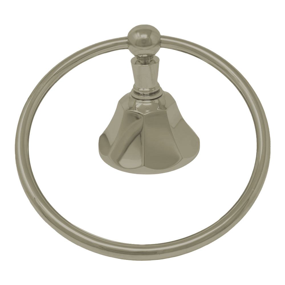 Mississippi Vintage Style Deco Towel Holder Ring, Solid Brass, Escutcheon and Mounting Hardware P0302 | Strom Living Matte Nickel - Bathroom Accessories