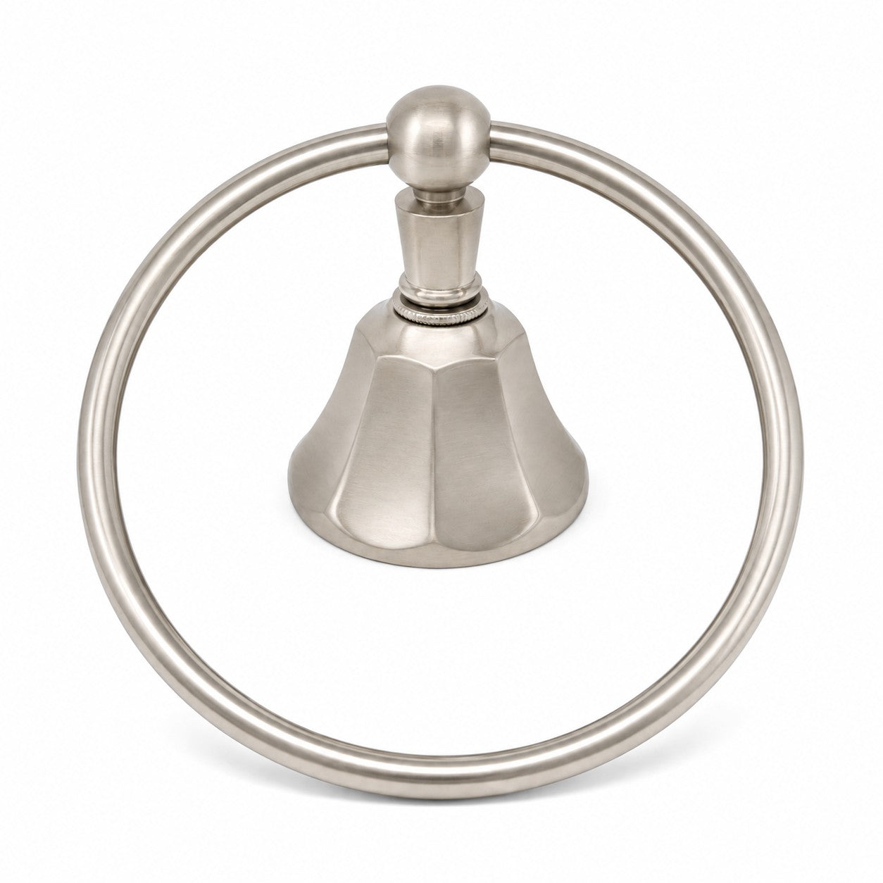 Mississippi Vintage Style Deco Towel Holder Ring, Solid Brass, Escutcheon and Mounting Hardware P0302 | Strom Living Matte Nickel - Bathroom Accessories