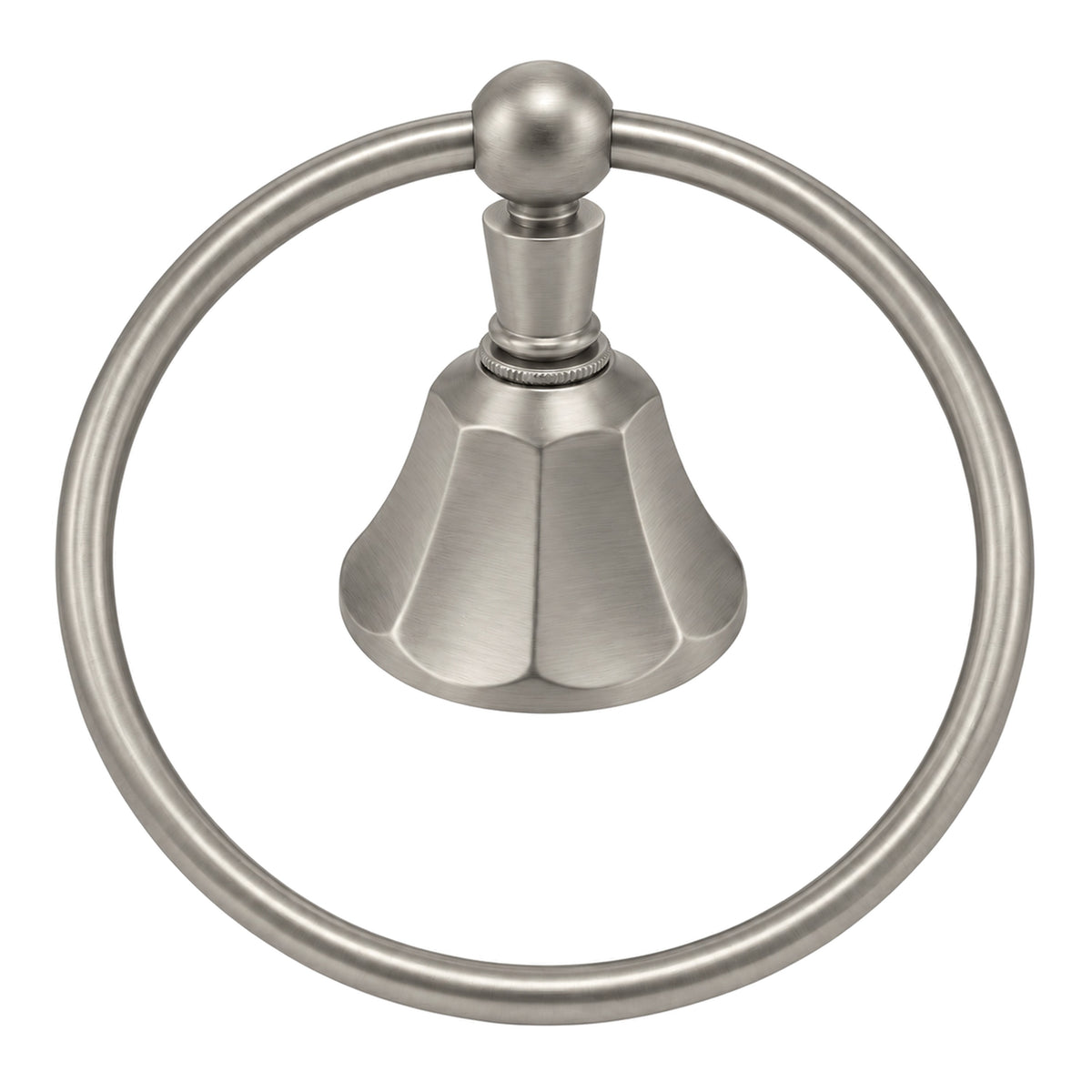 Mississippi Vintage Style Deco Towel Holder Ring, Solid Brass, Escutcheon and Mounting Hardware P0302 in Matte Nickel