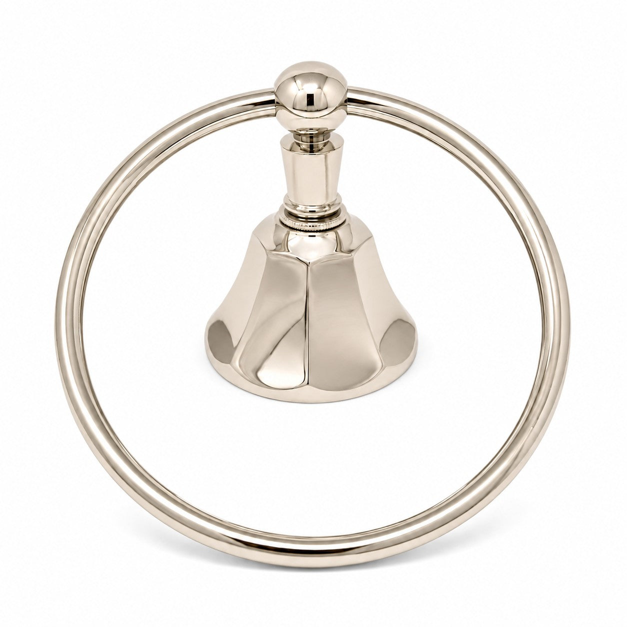 Mississippi Vintage Style Deco Towel Holder Ring, Solid Brass, Escutcheon and Mounting Hardware P0302 | Strom Living Polished Nickel - Bathroom Accessories