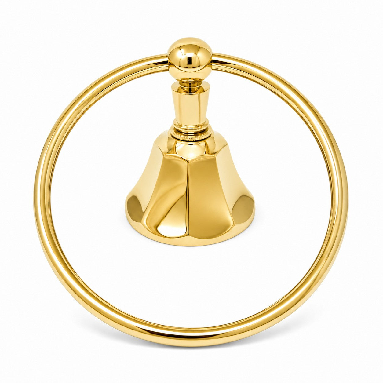 Mississippi Vintage Style Deco Towel Holder Ring, Solid Brass, Escutcheon and Mounting Hardware P0302 | Strom Living Polished Brass - Bathroom Accessories