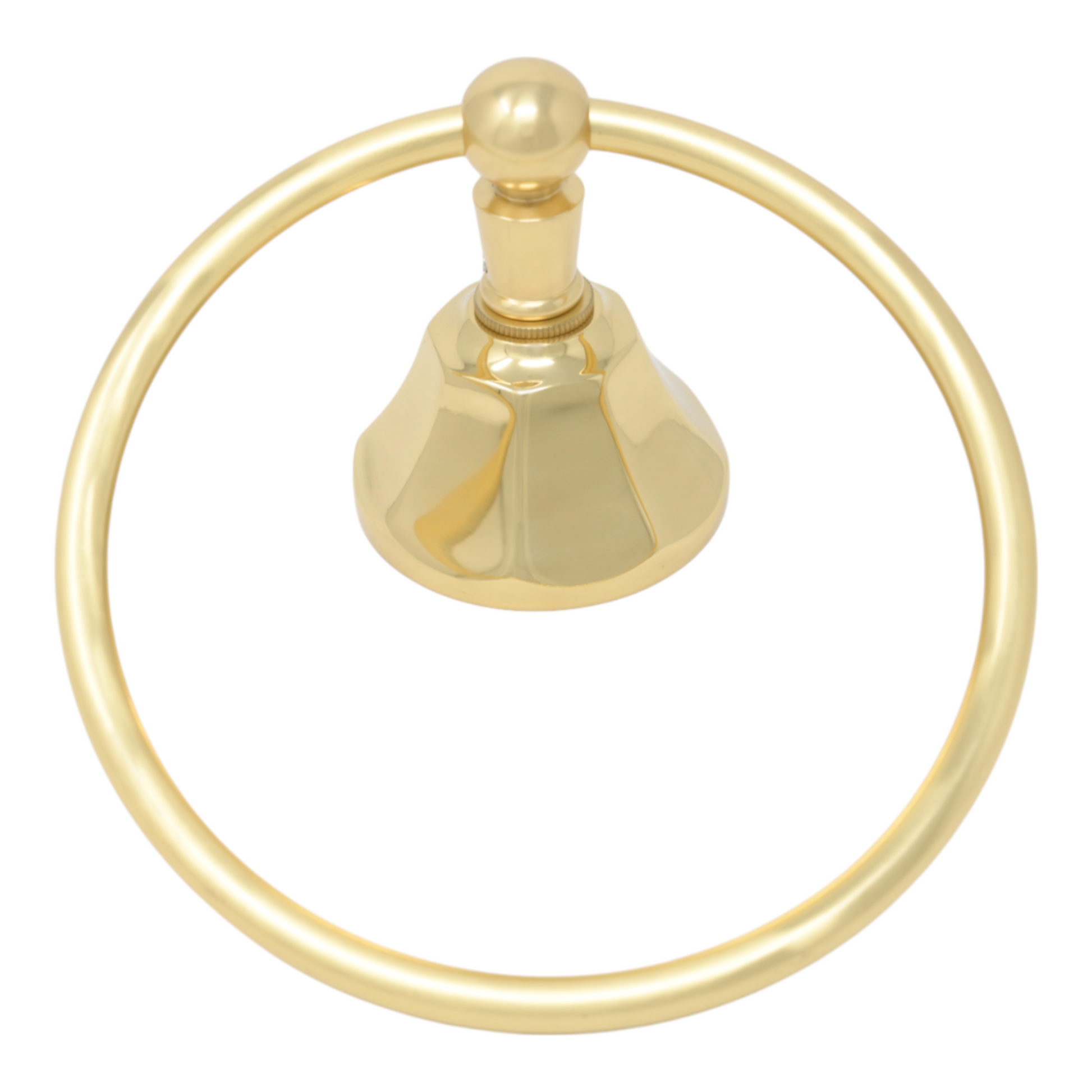 Mississippi Vintage Style Deco Towel Holder Ring, Solid Brass, Escutcheon and Mounting Hardware P0302 | Strom Living Supercoat Brass - Bathroom Accessories