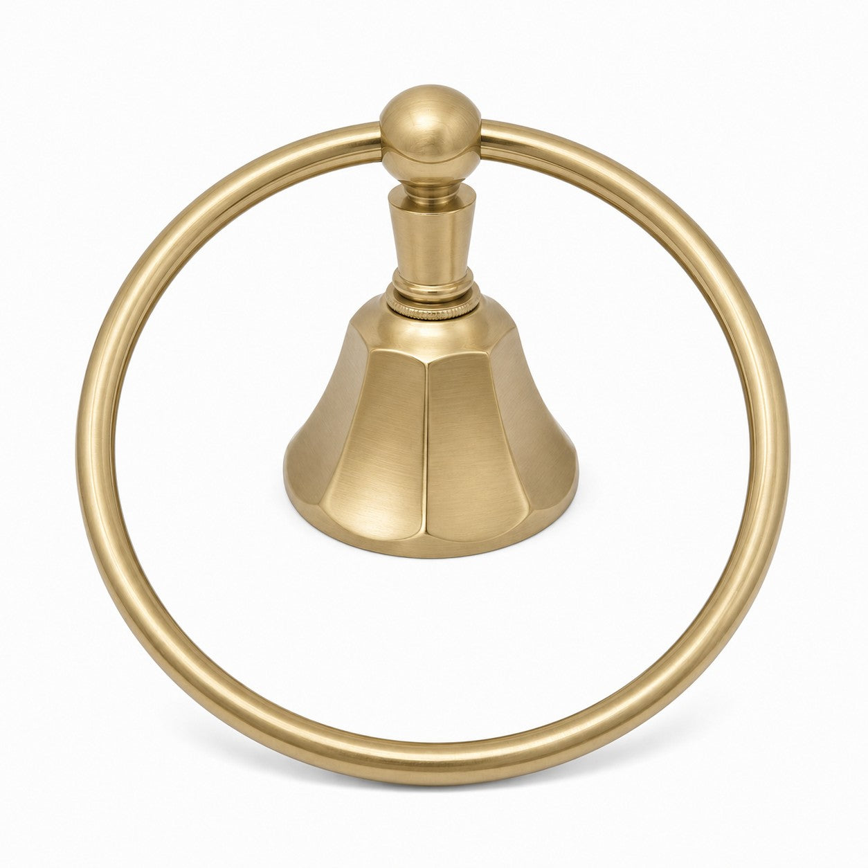 Mississippi Vintage Style Deco Towel Holder Ring, Solid Brass, Escutcheon and Mounting Hardware P0302 | Strom Living Satin Brass - Bathroom Accessories