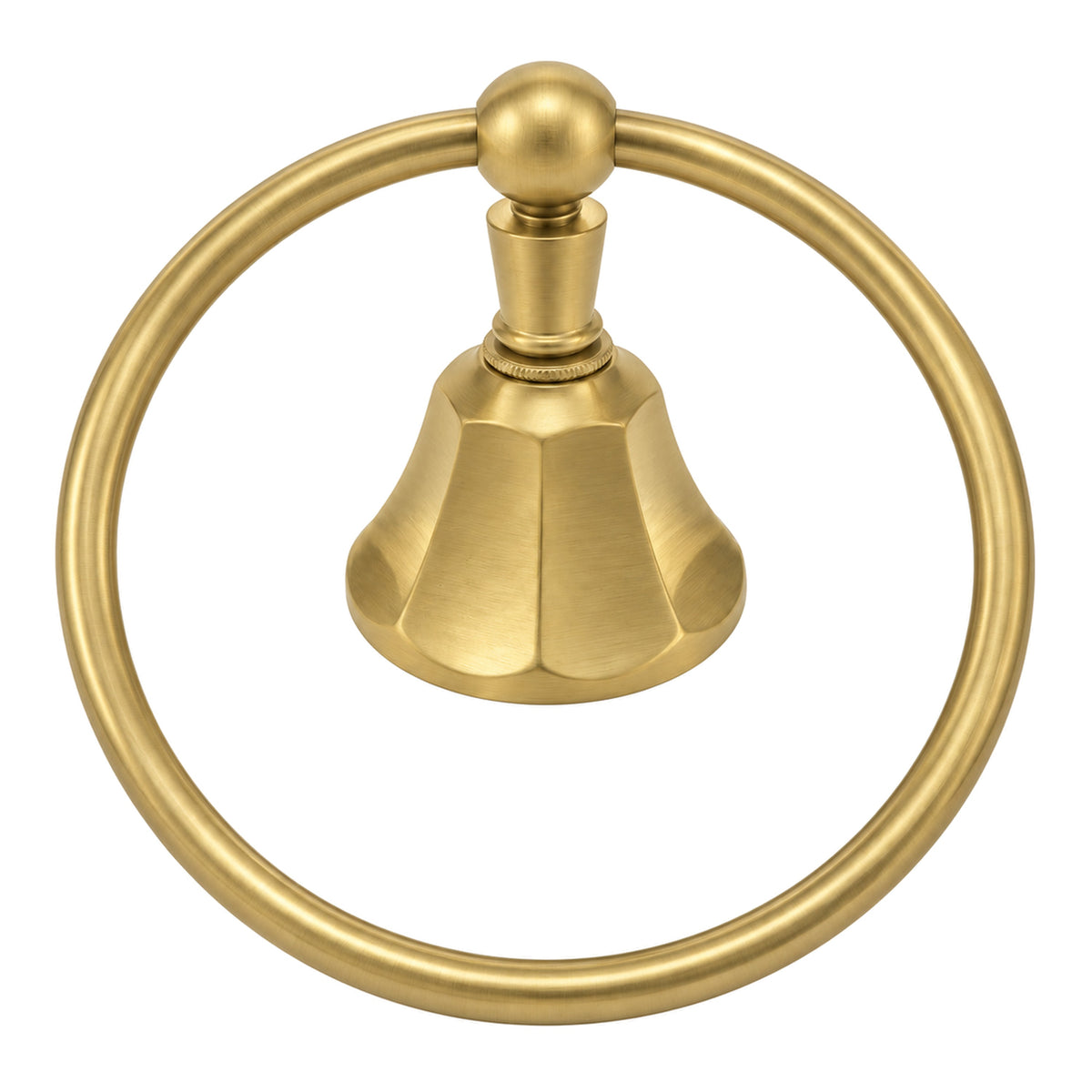 Mississippi Vintage Style Deco Towel Holder Ring, Solid Brass, Escutcheon and Mounting Hardware P0302 in Satin Brass
