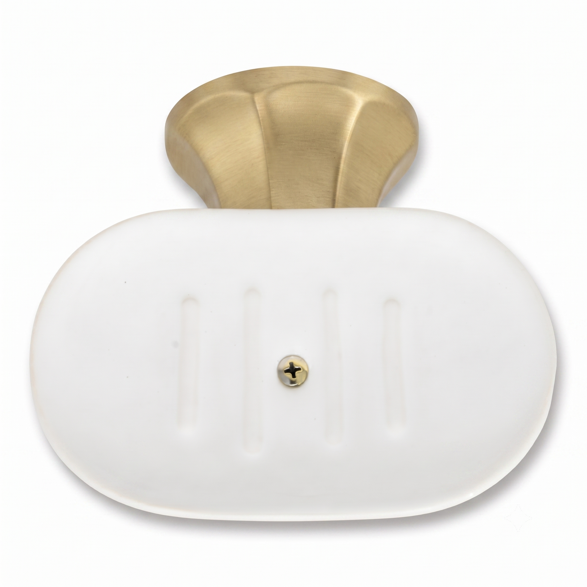 Mississippi Vintage Style Wall Mount Porcelain Deco Soap Dish, Solid Brass and Escutcheon P0304 | Strom Living - Bathroom Accessories