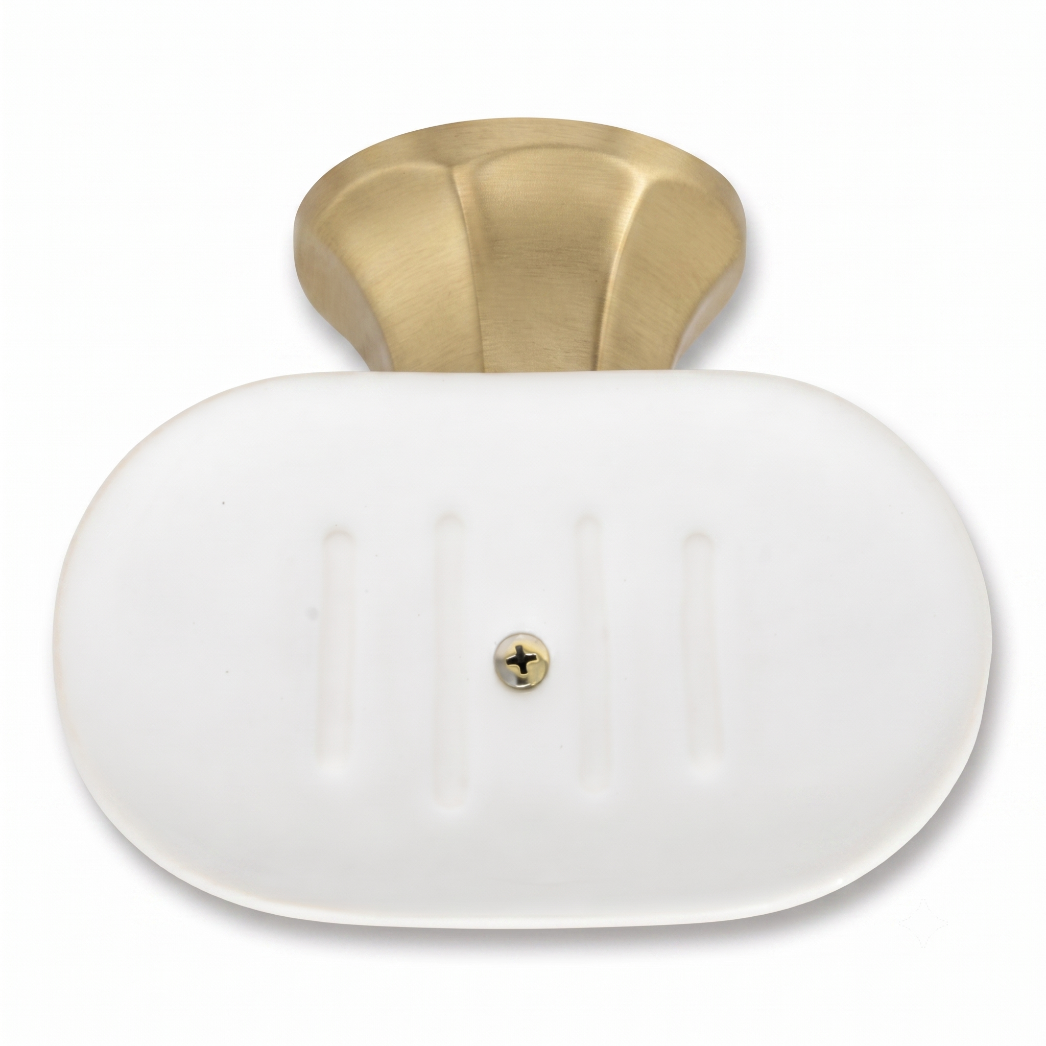 Mississippi Vintage Style Wall Mount Porcelain Deco Soap Dish, Solid Brass and Escutcheon P0304 | Strom Living - Bathroom Accessories