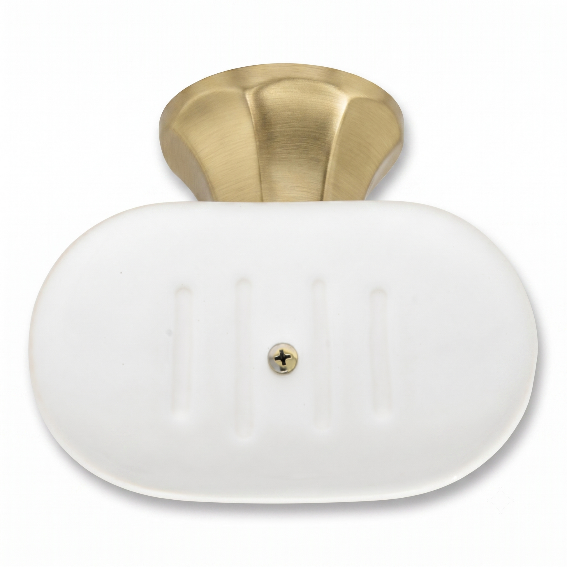 Mississippi Vintage Style Wall Mount Porcelain Deco Soap Dish, Solid Brass and Escutcheon P0304 | Strom Living - Bathroom Accessories
