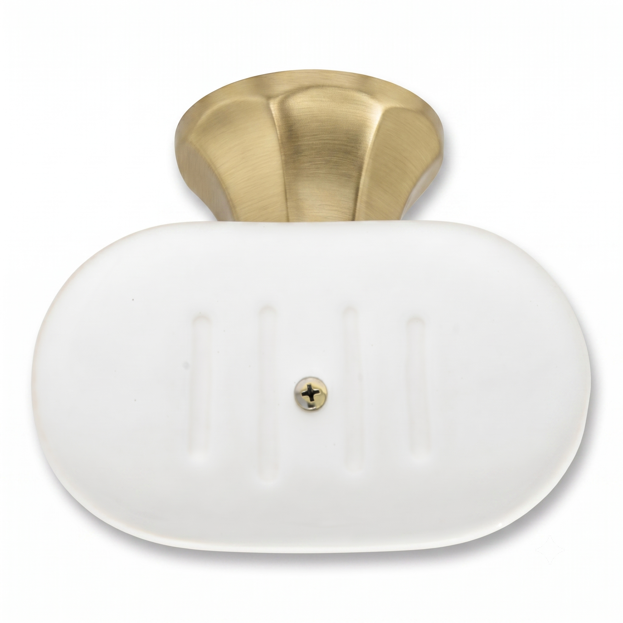 Mississippi Vintage Style Wall Mount Porcelain Deco Soap Dish, Solid Brass and Escutcheon P0304 | Strom Living - Bathroom Accessories