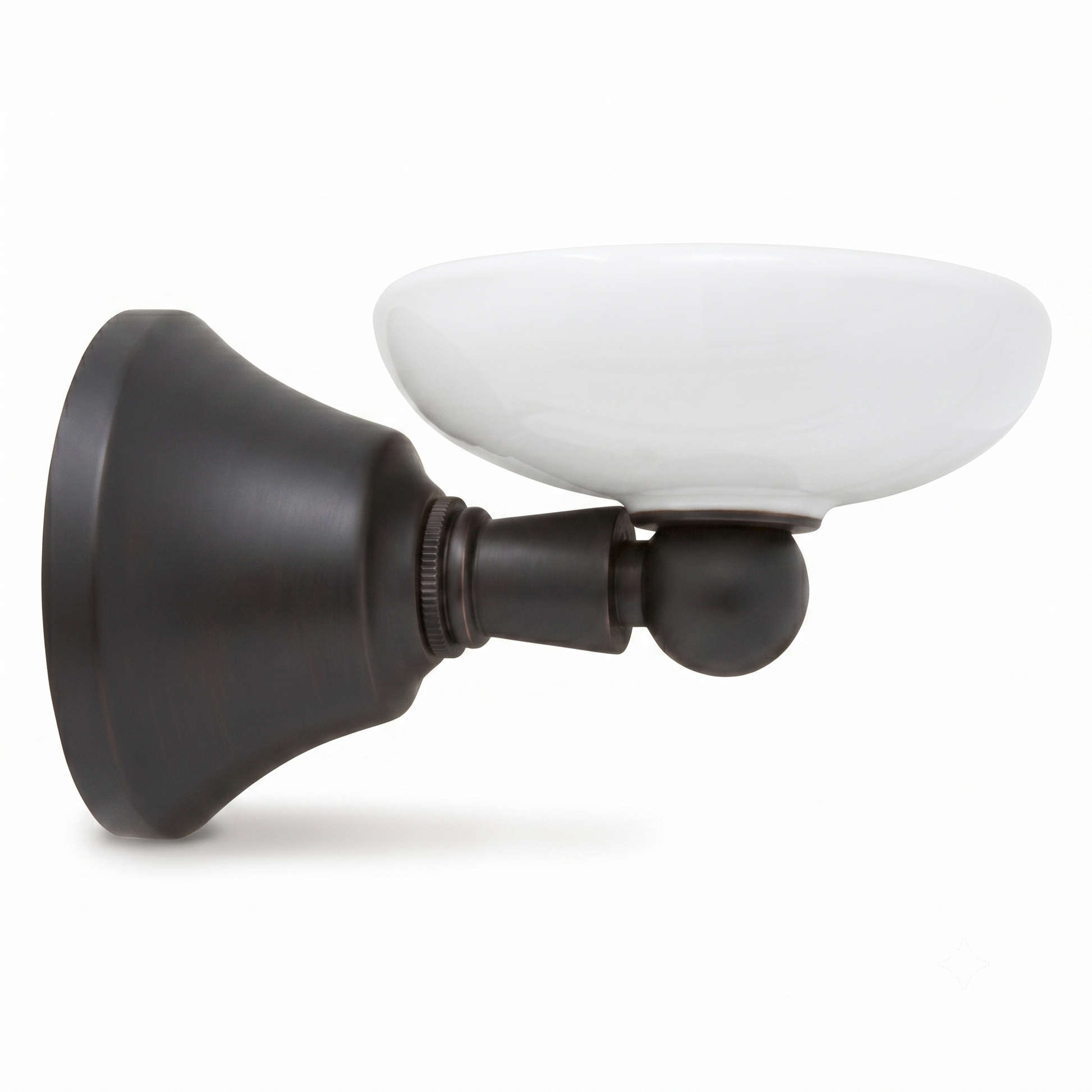 Mississippi Vintage Style Wall Mount Porcelain Deco Soap Dish, Solid Brass and Escutcheon P0304 | Strom Living Oil Rubbed Bronze - Bathroom Accessories