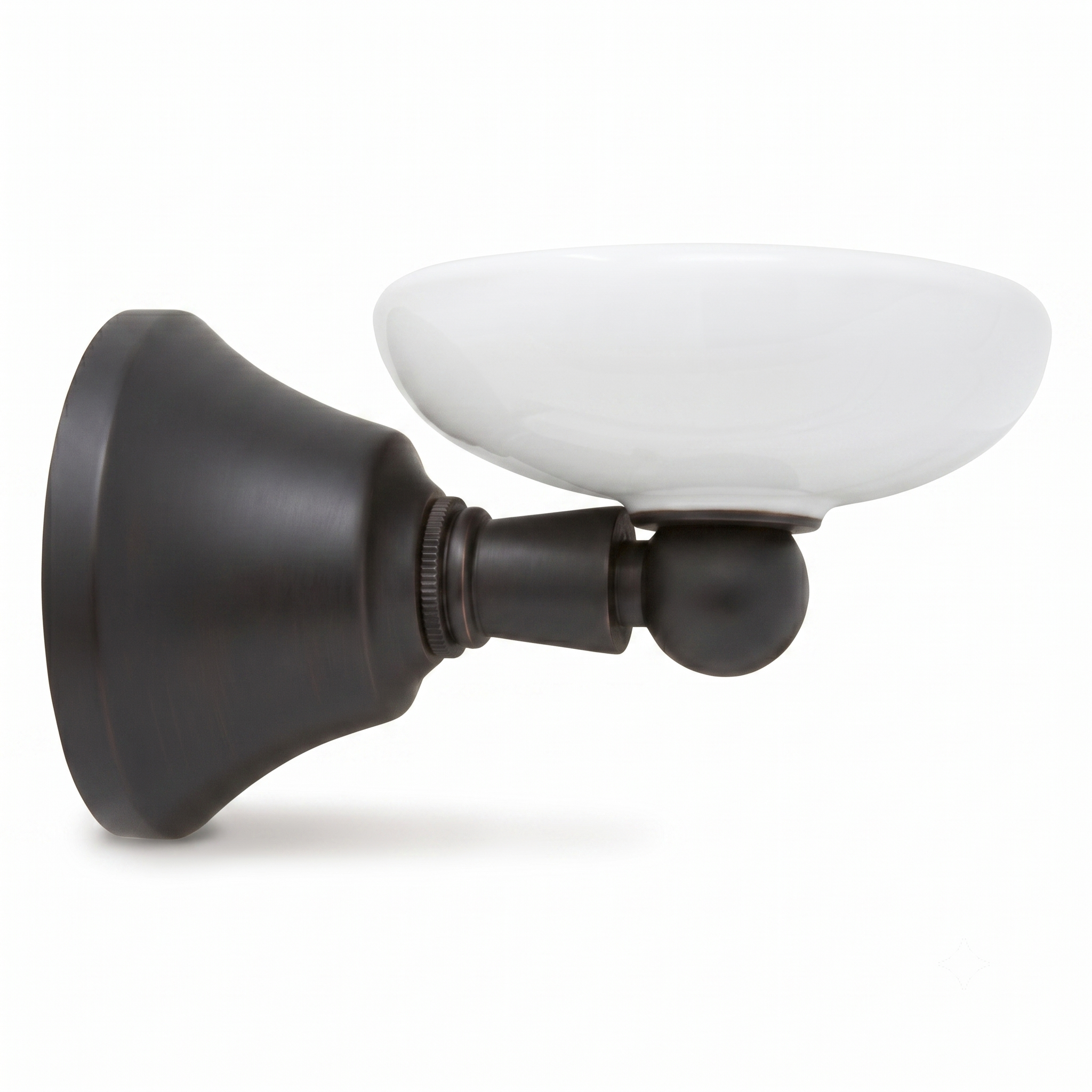 Mississippi Vintage Style Wall Mount Porcelain Deco Soap Dish, Solid Brass and Escutcheon P0304 | Strom Living Oil Rubbed Bronze - Bathroom Accessories