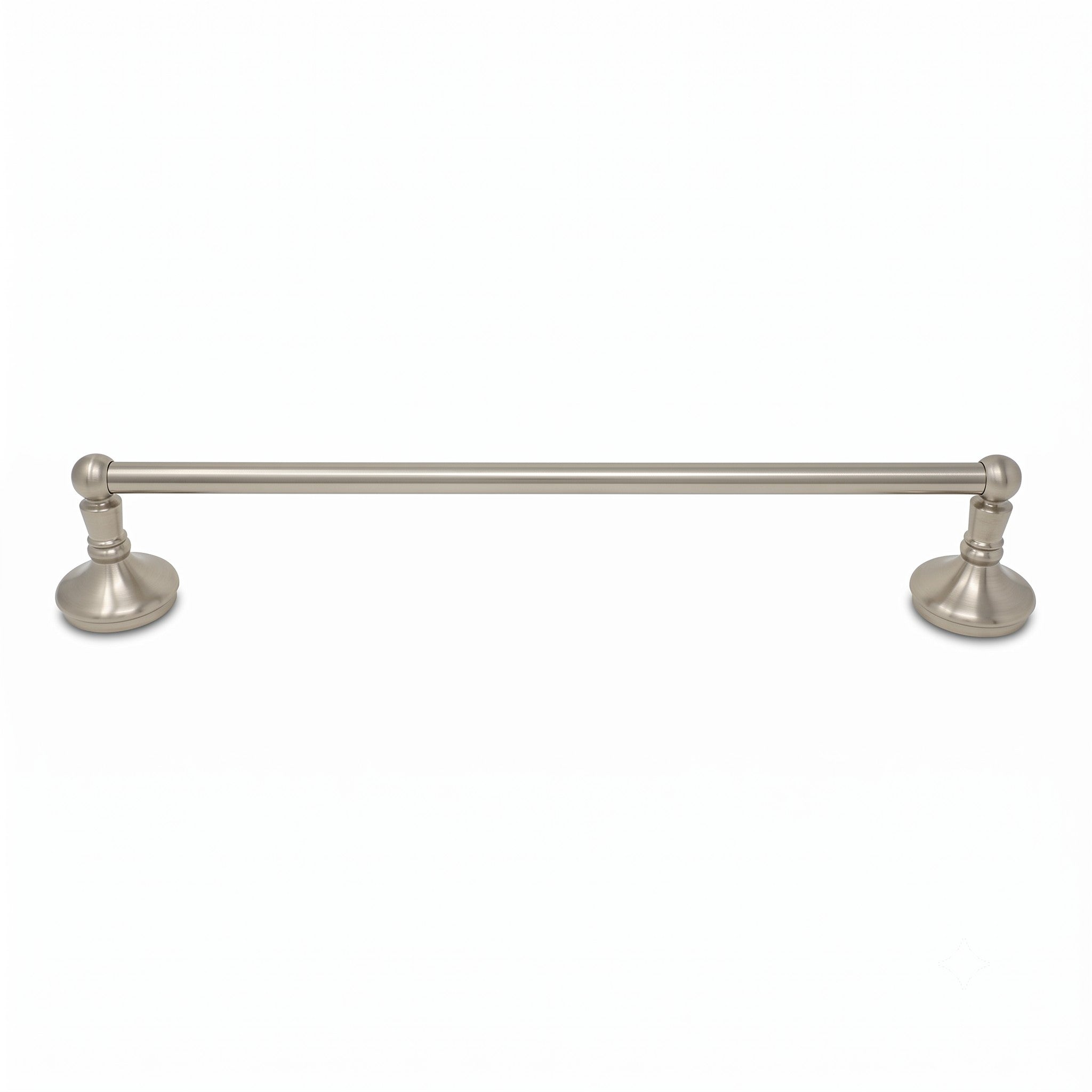 Sacramento Vintage Style Wall Mount Towel Bar with Escutcheons/Brackets and Screws P0305 | Strom Living Matte Nickel 18" - Bathroom Accessories