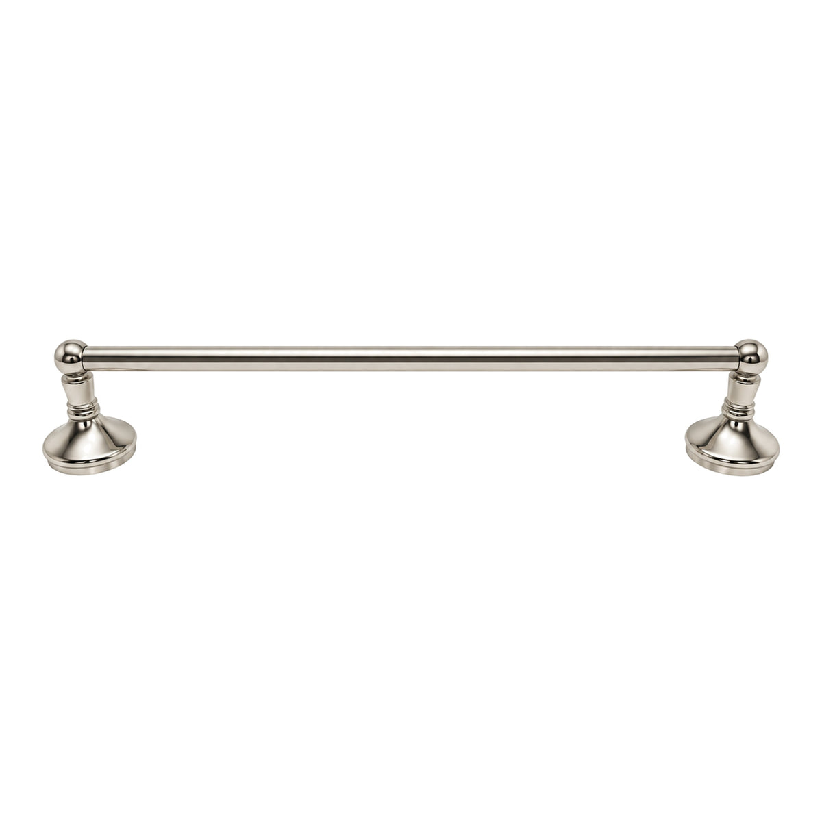 Sacramento Vintage Style Wall Mount Towel Bar with Escutcheons/Brackets and Screws P0305 in Polished Nickel