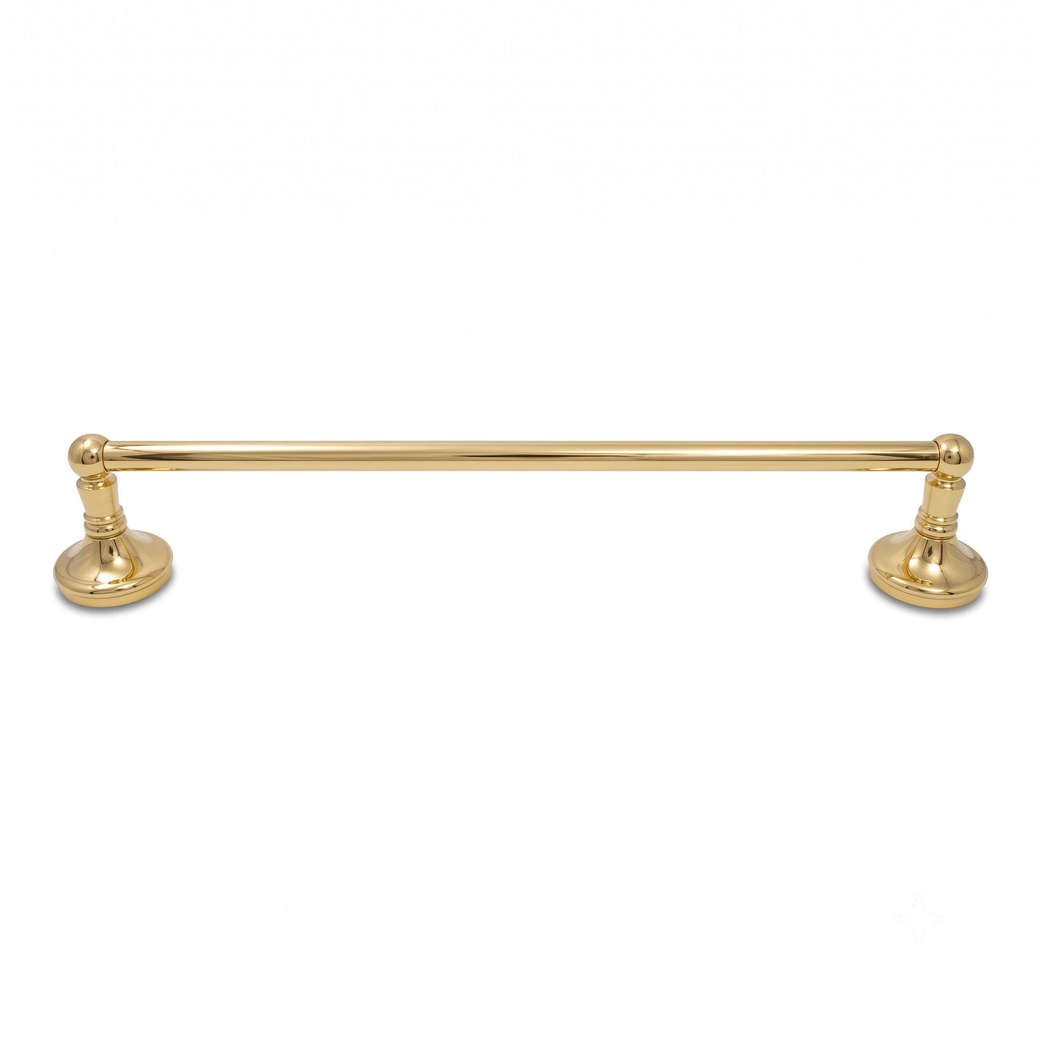 Sacramento Vintage Style Wall Mount Towel Bar with Escutcheons/Brackets and Screws P0305 | Strom Living Polished Brass 18" - Bathroom Accessories