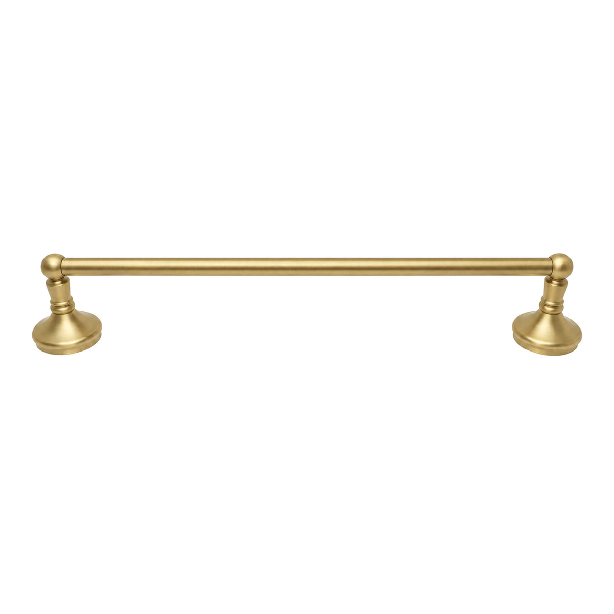 Sacramento Vintage Style Wall Mount Towel Bar with Escutcheons/Brackets and Screws P0305 in Satin Brass