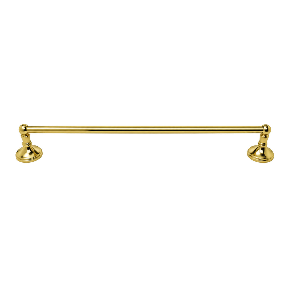 Sacramento Vintage Style Wall Mount Towel Bar with Escutcheons/Brackets and Screws P0305 in Supercoat Brass / Polished Brass