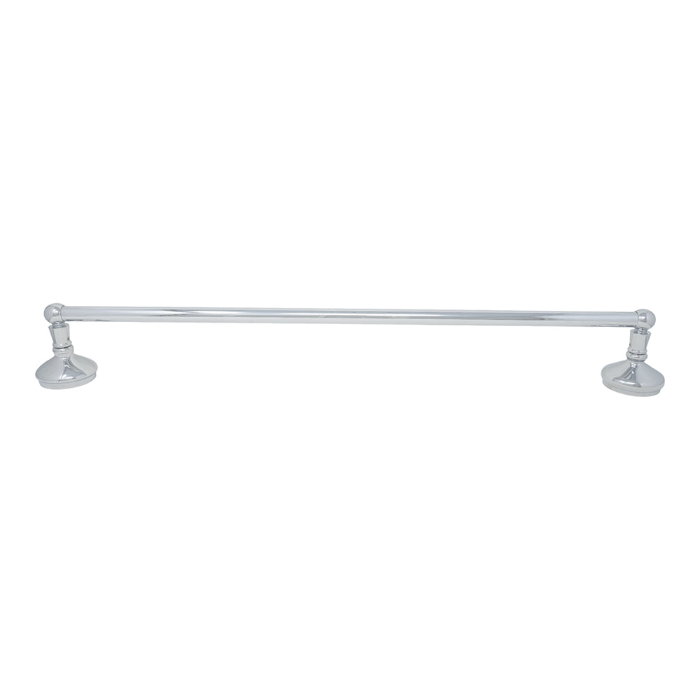 Sacramento Vintage Style Wall Mount Towel Bar with Escutcheons/Brackets and Screws P0305 | Strom Living Chrome 24" - Bathroom Accessories