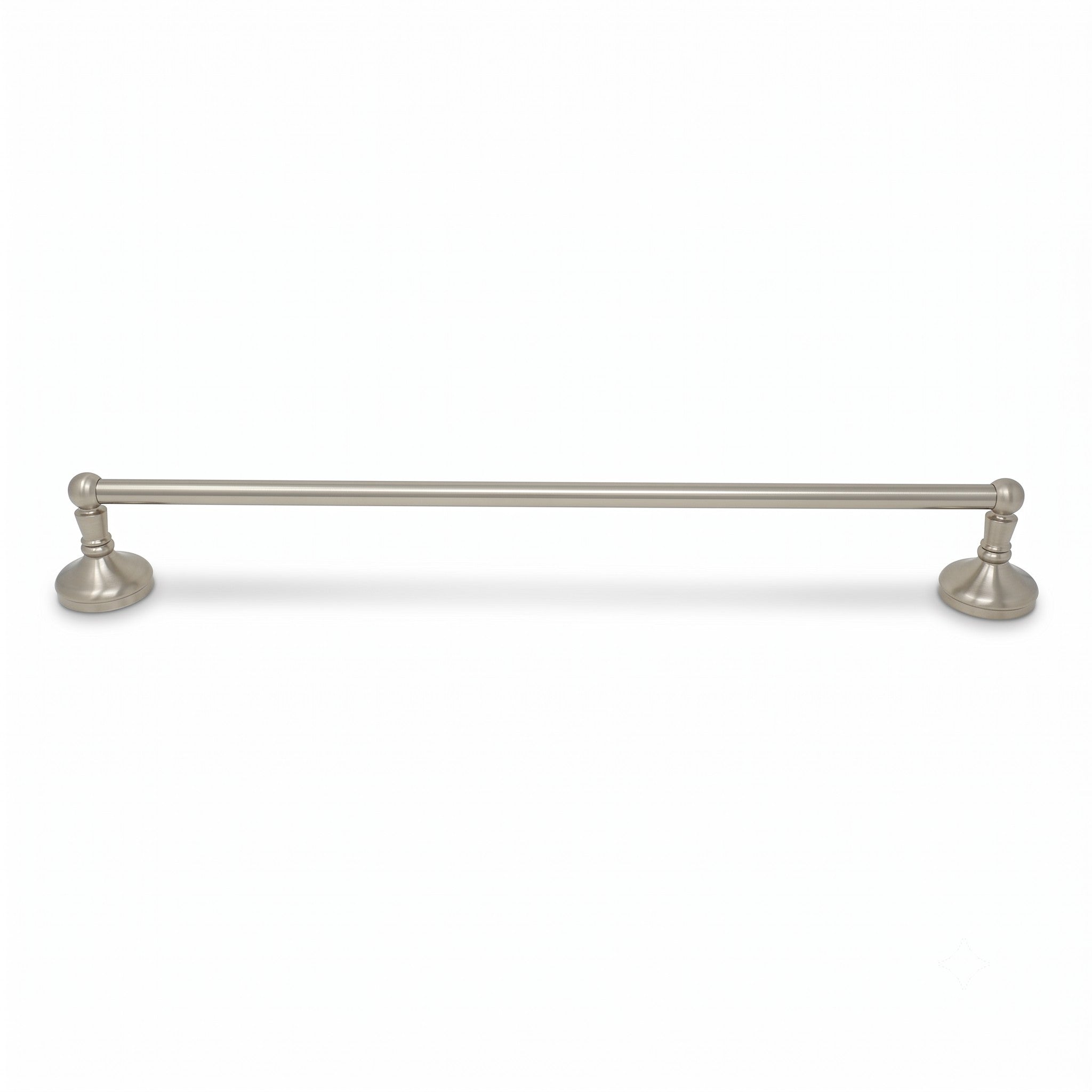 Sacramento Vintage Style Wall Mount Towel Bar with Escutcheons/Brackets and Screws P0305 | Strom Living Matte Nickel 24" - Bathroom Accessories