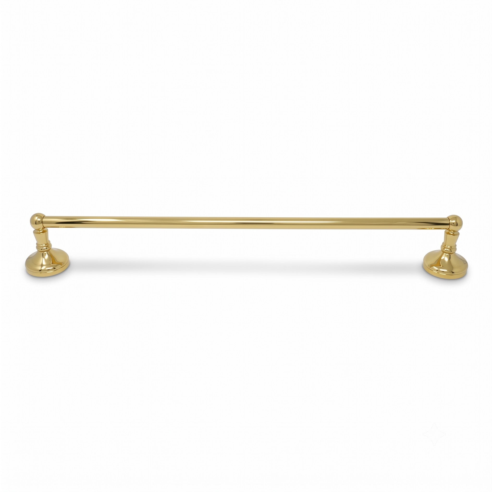 Sacramento Vintage Style Wall Mount Towel Bar with Escutcheons/Brackets and Screws P0305 | Strom Living Polished Brass 24" - Bathroom Accessories
