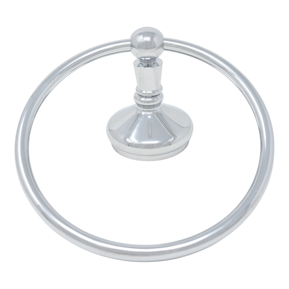 Sacramento Vintage Style Towel Holder Ring, Solid Brass and Escutcheon P0309 | Strom Living Chrome - Bathroom Accessories