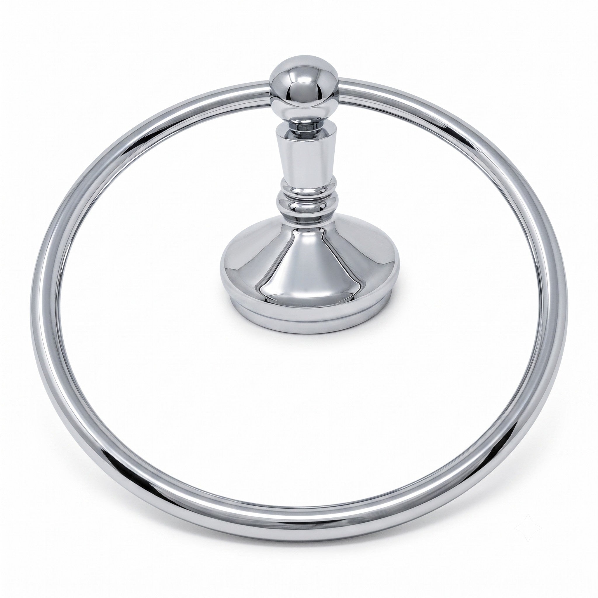 Sacramento Vintage Style Towel Holder Ring, Solid Brass and Escutcheon P0309 | Strom Living Chrome - Bathroom Accessories