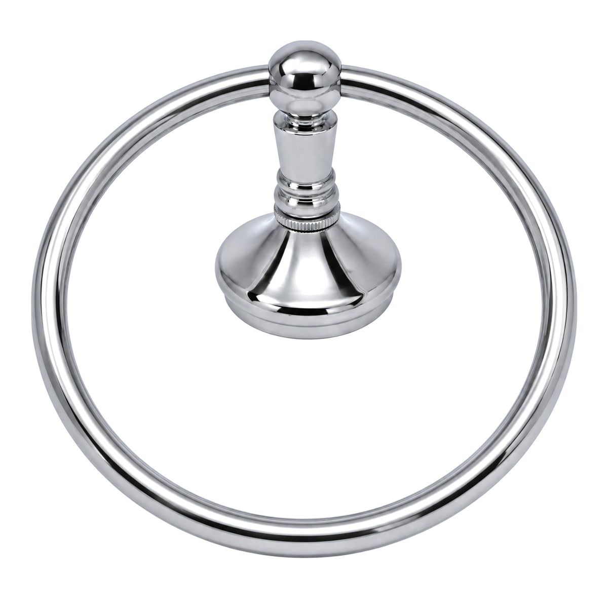 Sacramento Vintage Style Towel Holder Ring, Solid Brass and Escutcheon P0309 in Chrome
