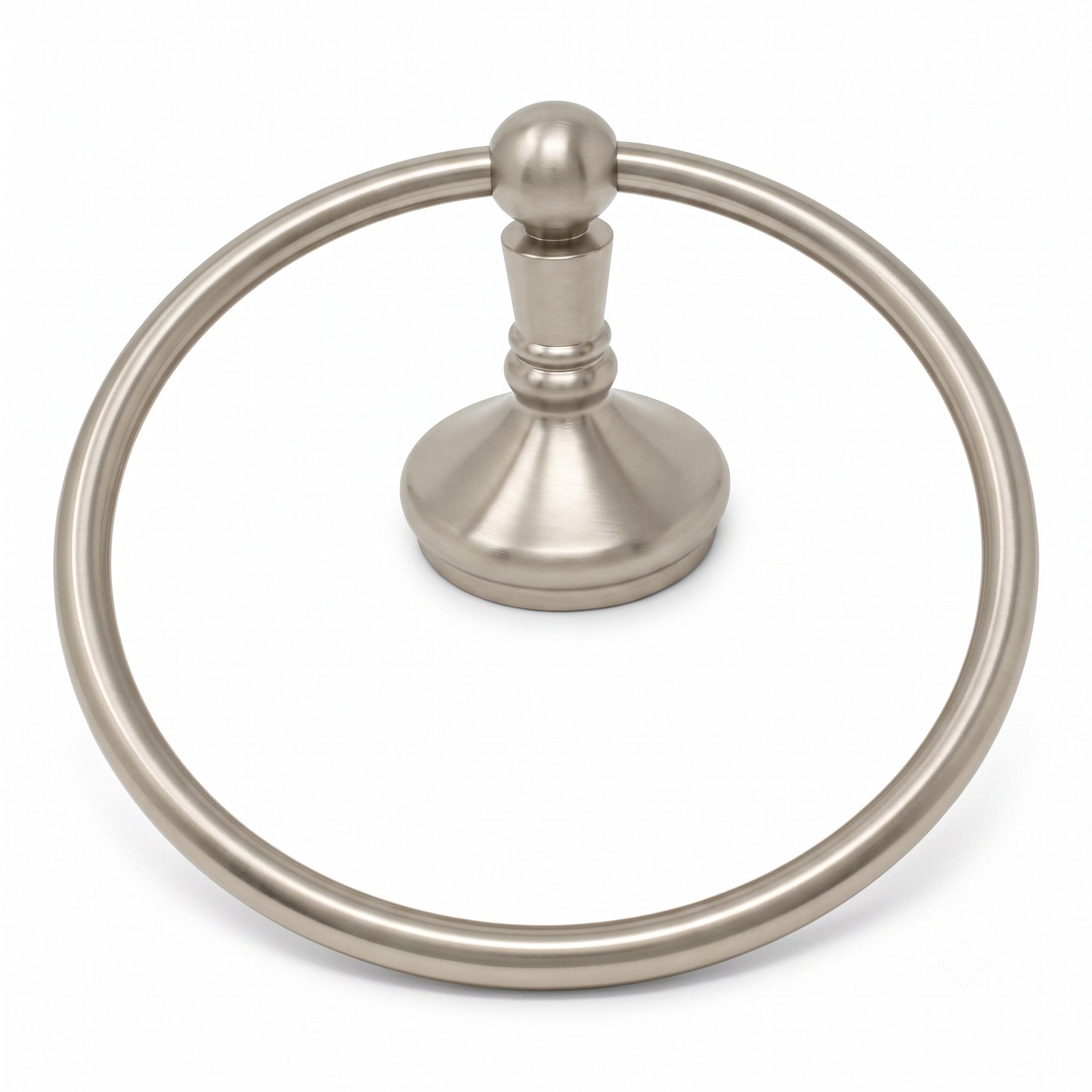 Sacramento Vintage Style Towel Holder Ring, Solid Brass and Escutcheon P0309 | Strom Living Matte Nickel - Bathroom Accessories
