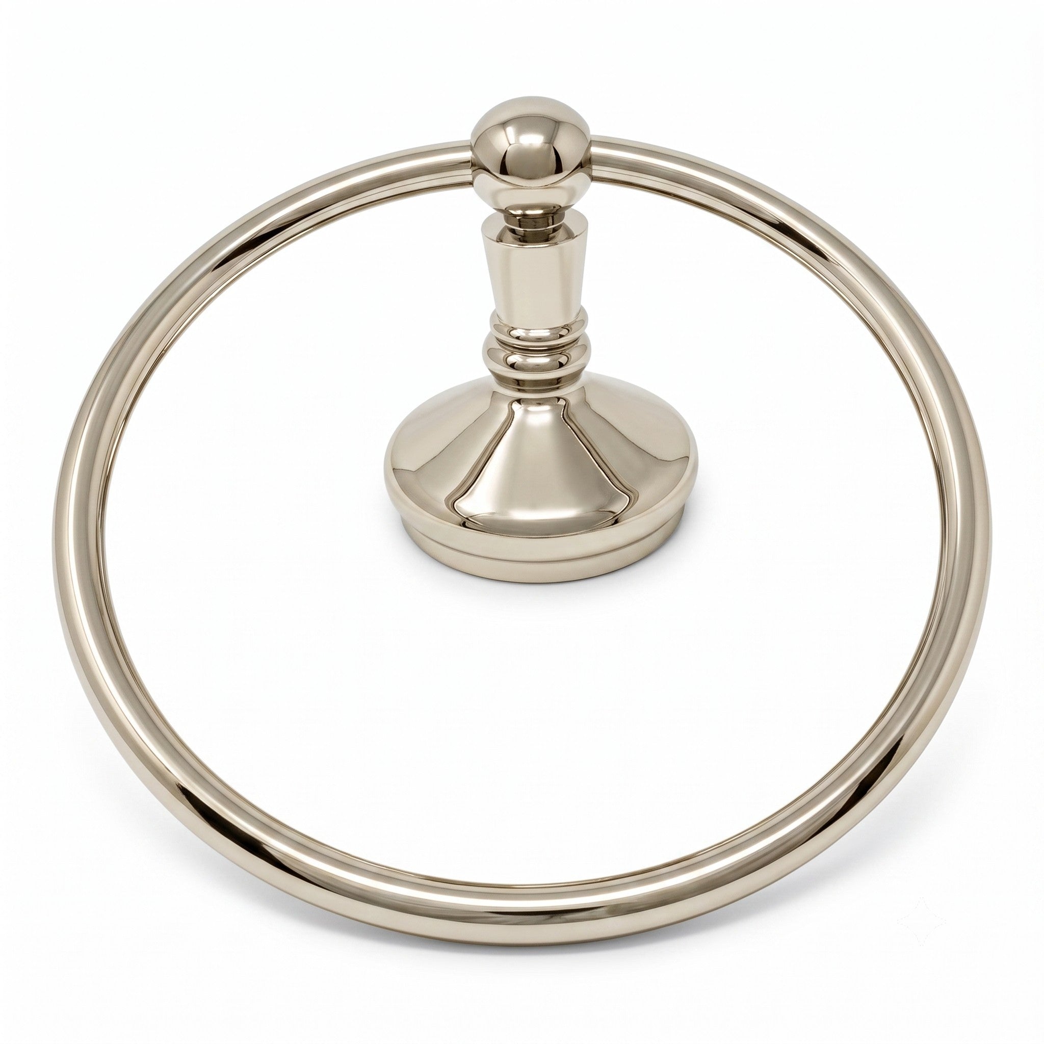 Sacramento Vintage Style Towel Holder Ring, Solid Brass and Escutcheon P0309 | Strom Living Polished Nickel - Bathroom Accessories
