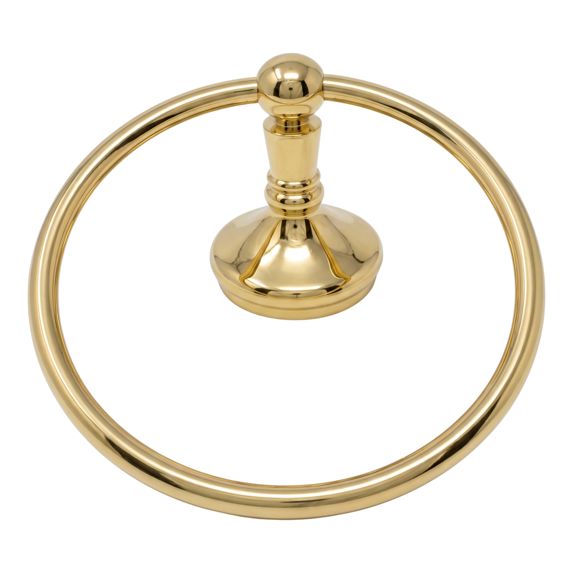 Sacramento Vintage Style Towel Holder Ring, Solid Brass and Escutcheon P0309 | Strom Living Supercoat Brass - Bathroom Accessories