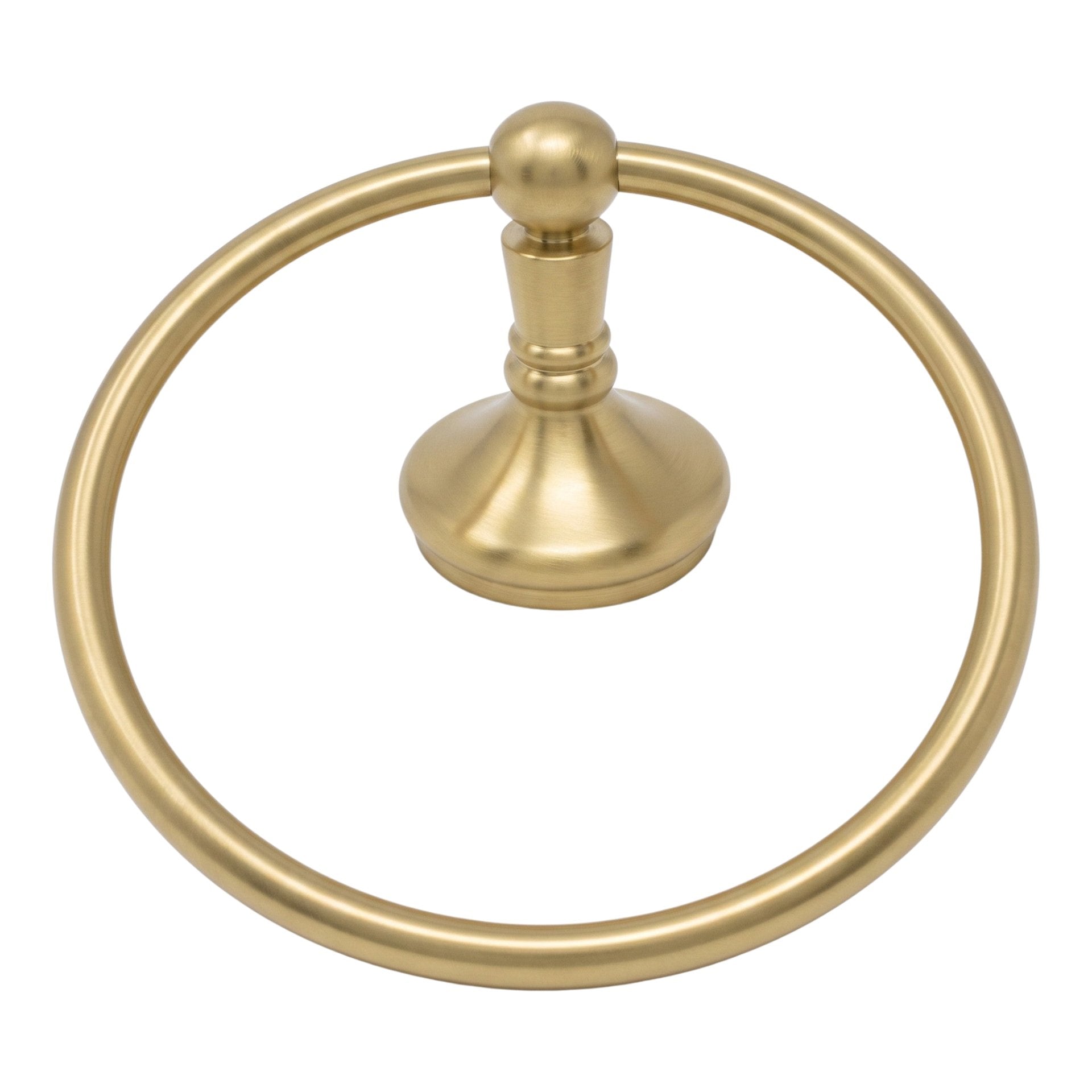 Sacramento Vintage Style Towel Holder Ring, Solid Brass and Escutcheon P0309 | Strom Living Satin Brass - Bathroom Accessories