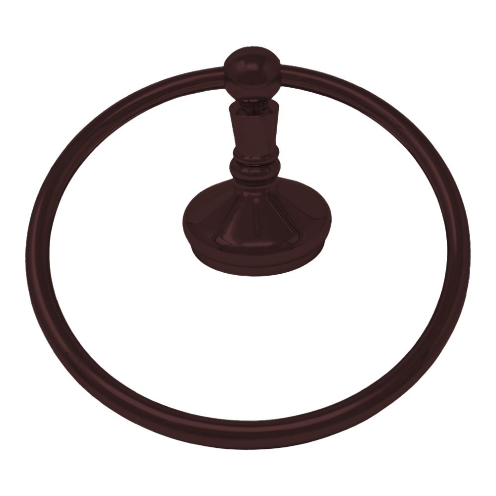 Sacramento Vintage Style Towel Holder Ring, Solid Brass and Escutcheon P0309 | Strom Living Satin Black - Bathroom Accessories